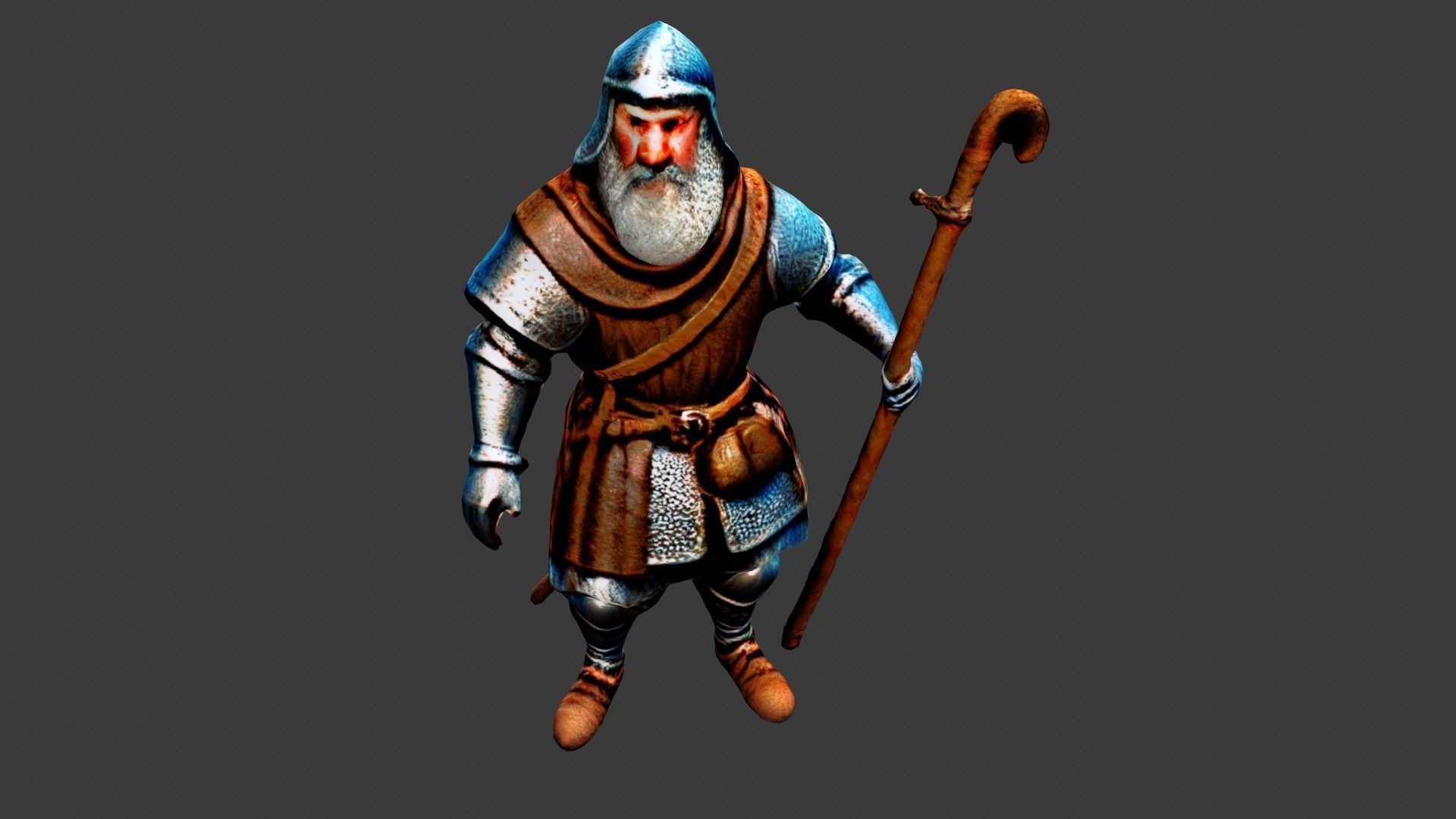 Blind Wizard Low-poly 3D model_5