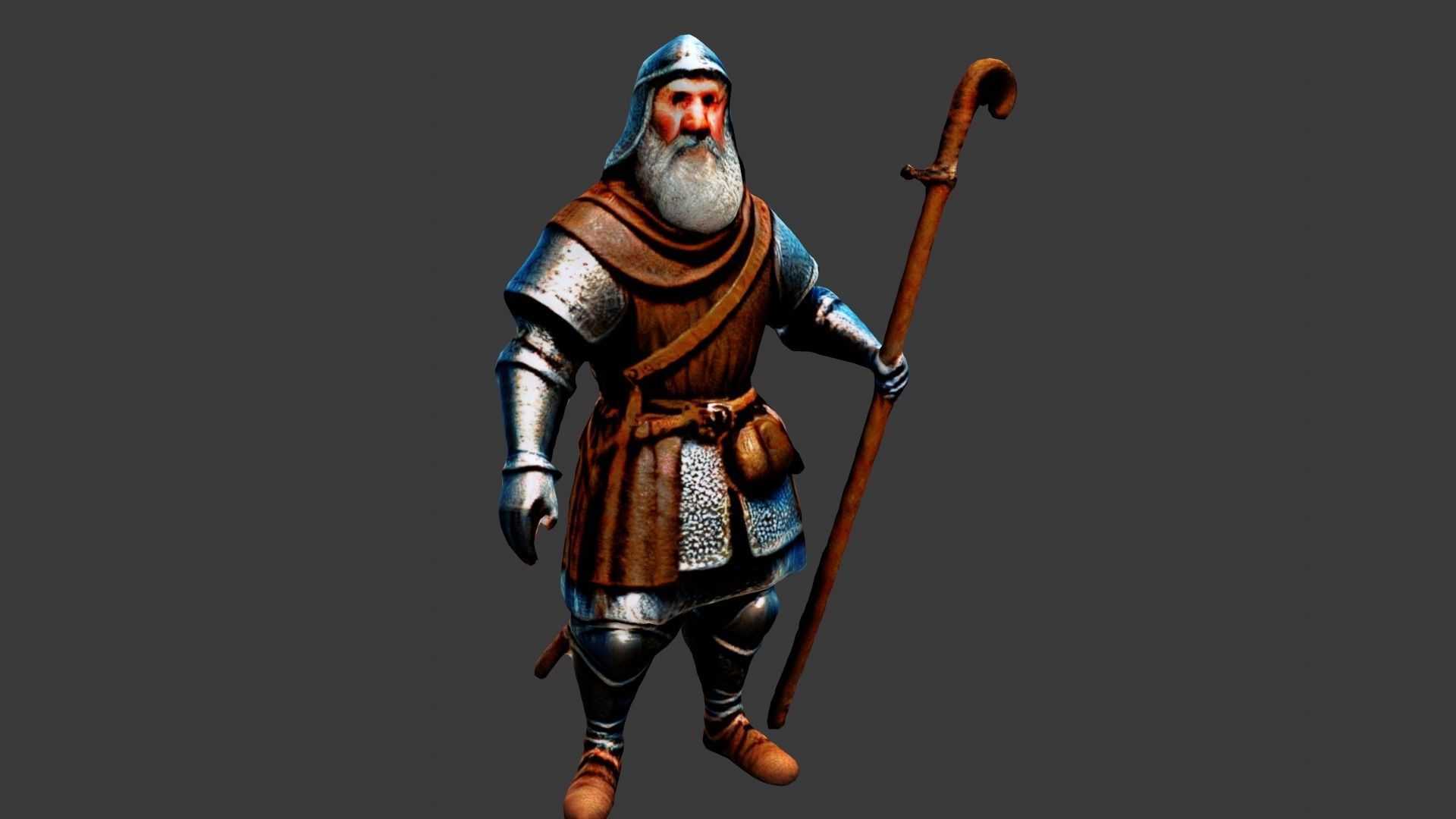 Blind Wizard Low-poly 3D model_6