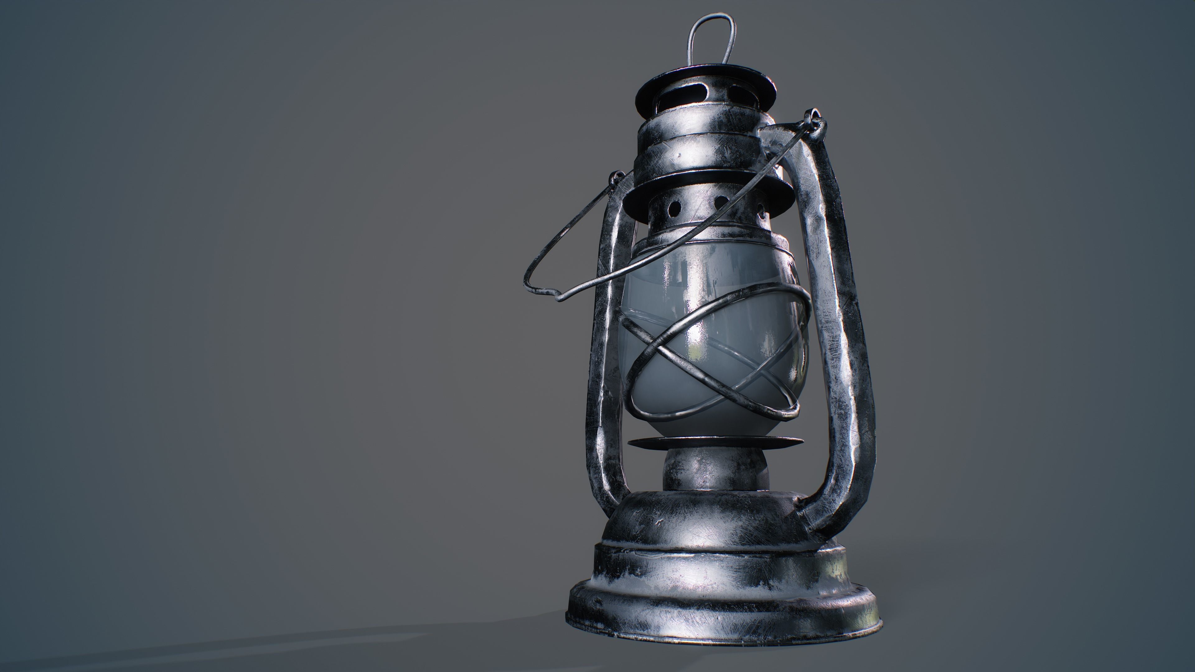 Medieval Oil Lantern Low-poly 3D model_3