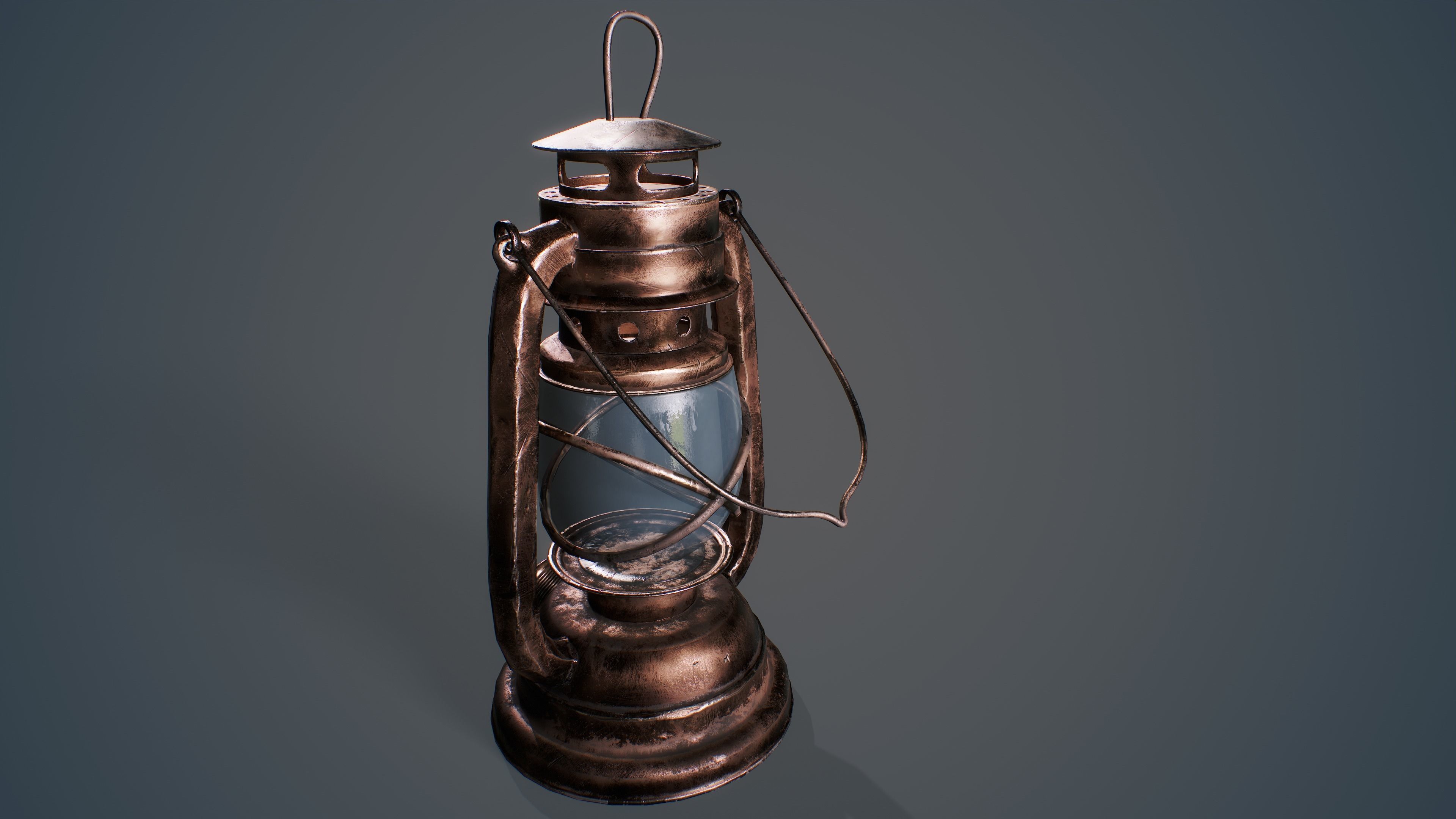 Medieval Oil Lantern Low-poly 3D model_11
