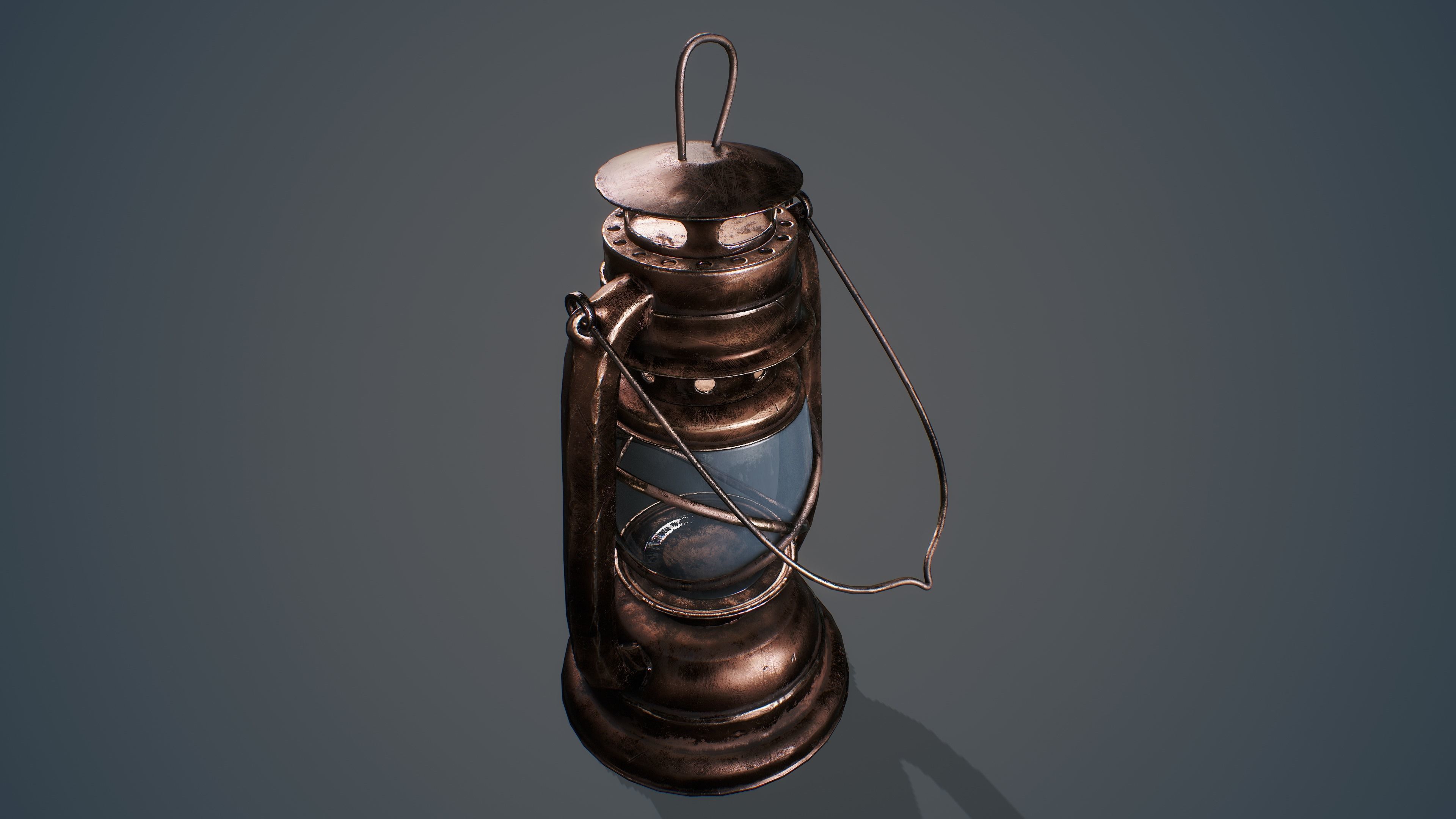 Medieval Oil Lantern Low-poly 3D model_6