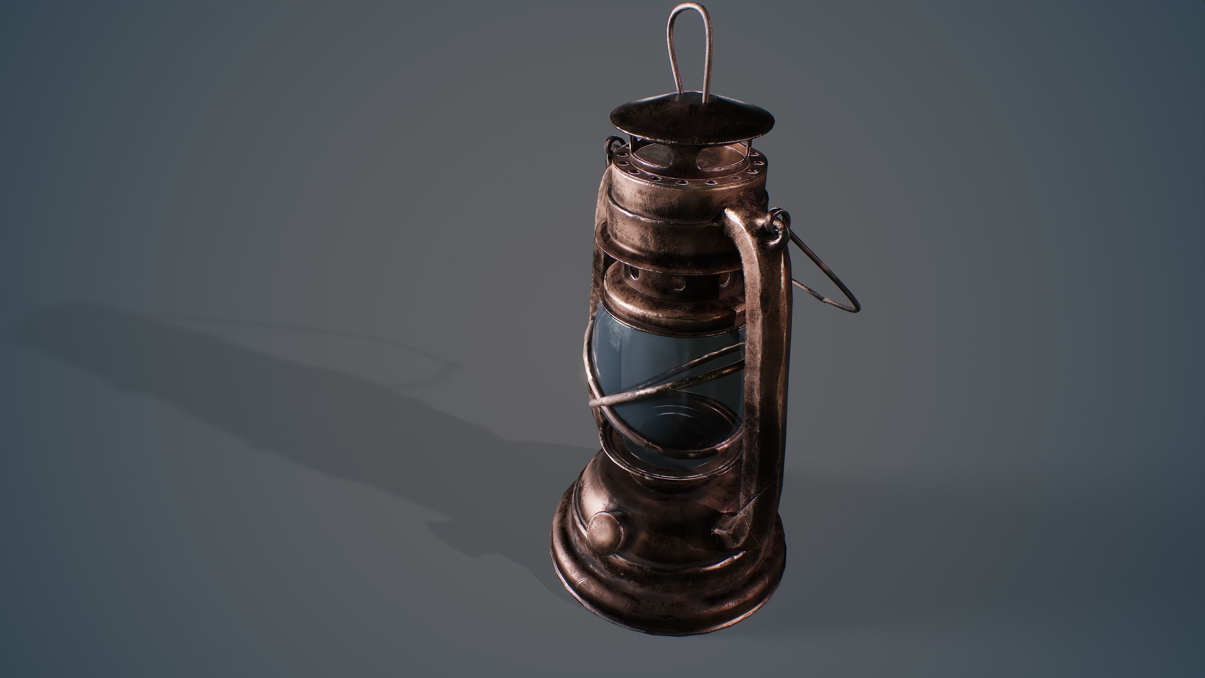Medieval Oil Lantern Low-poly 3D model_10