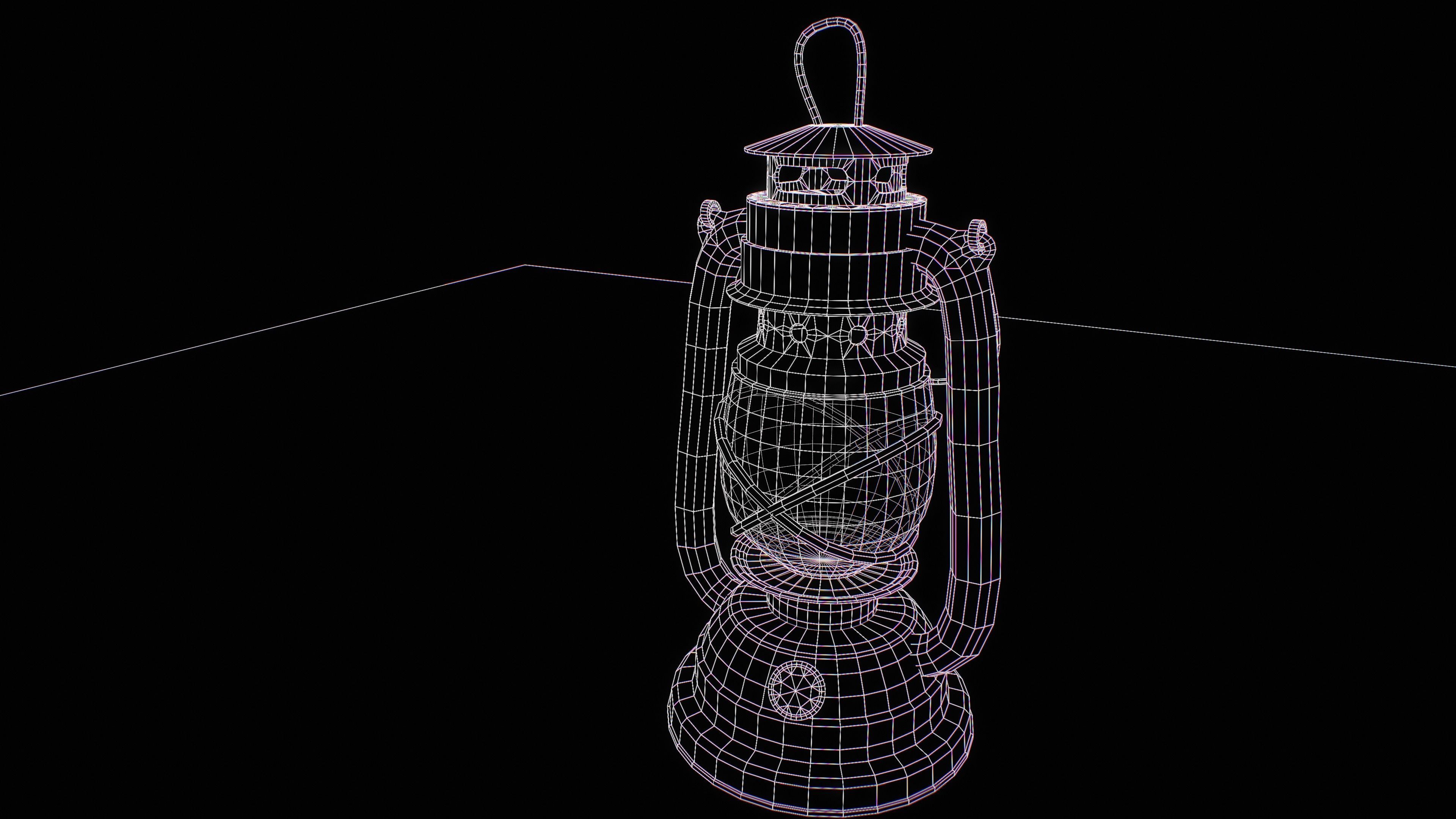 Medieval Oil Lantern Low-poly 3D model_5