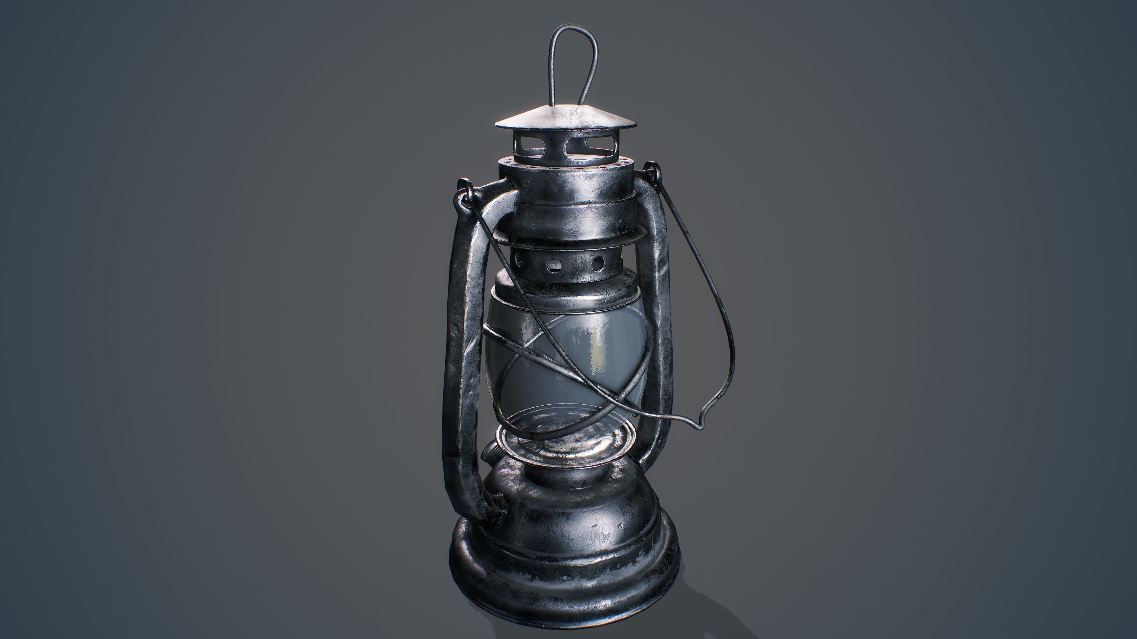 Medieval Oil Lantern Low-poly 3D model_8