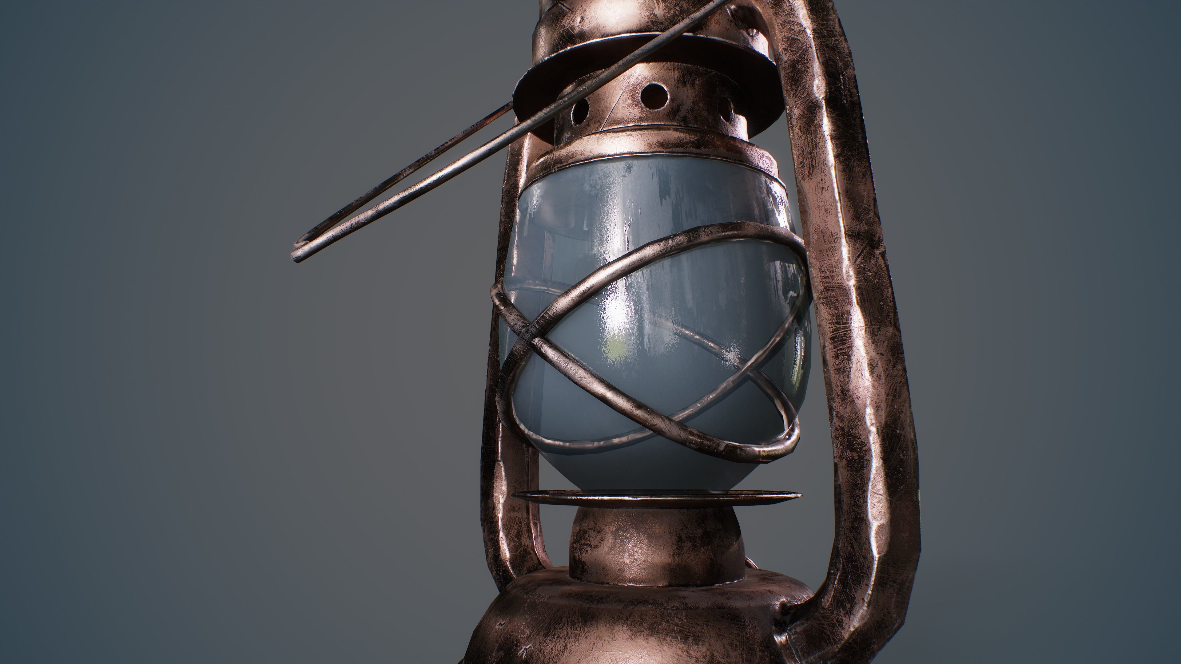 Medieval Oil Lantern Low-poly 3D model_2