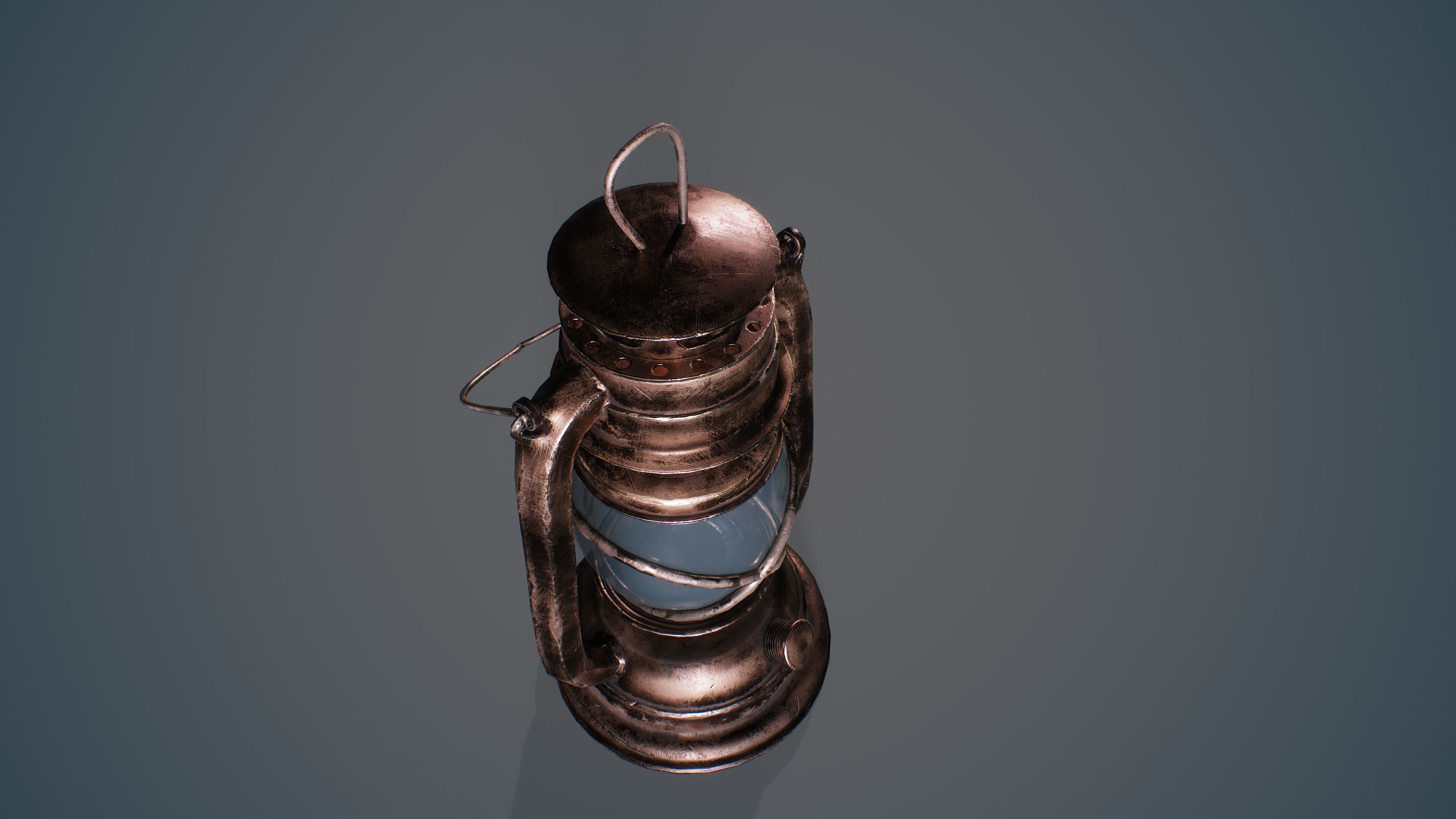 Medieval Oil Lantern Low-poly 3D model_17