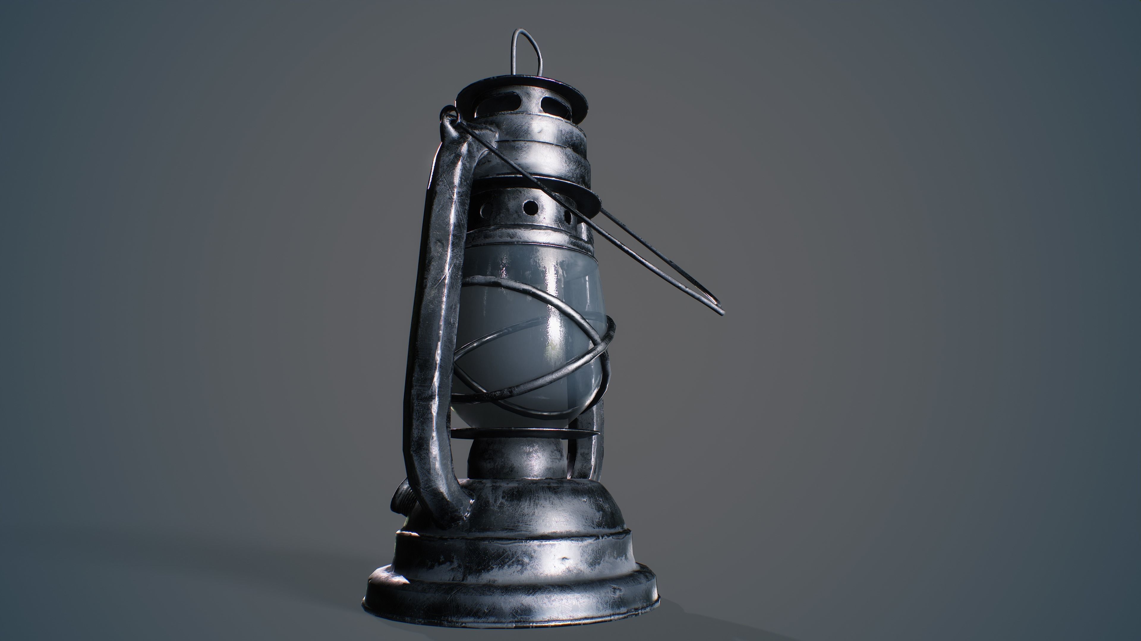 Medieval Oil Lantern Low-poly 3D model_14
