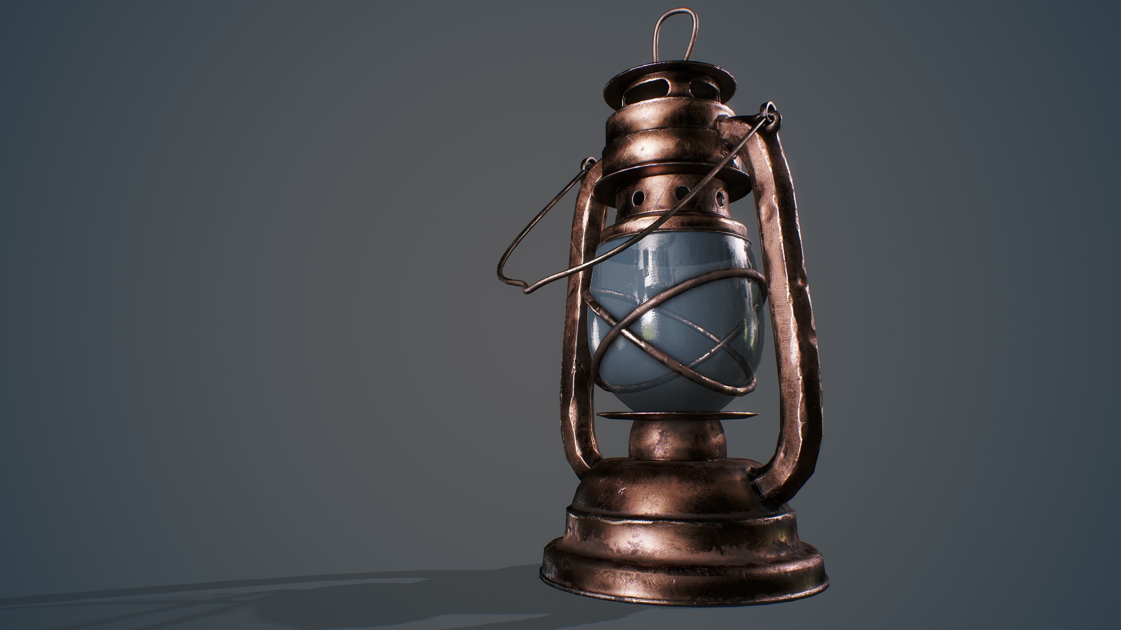 Medieval Oil Lantern Low-poly 3D model_7