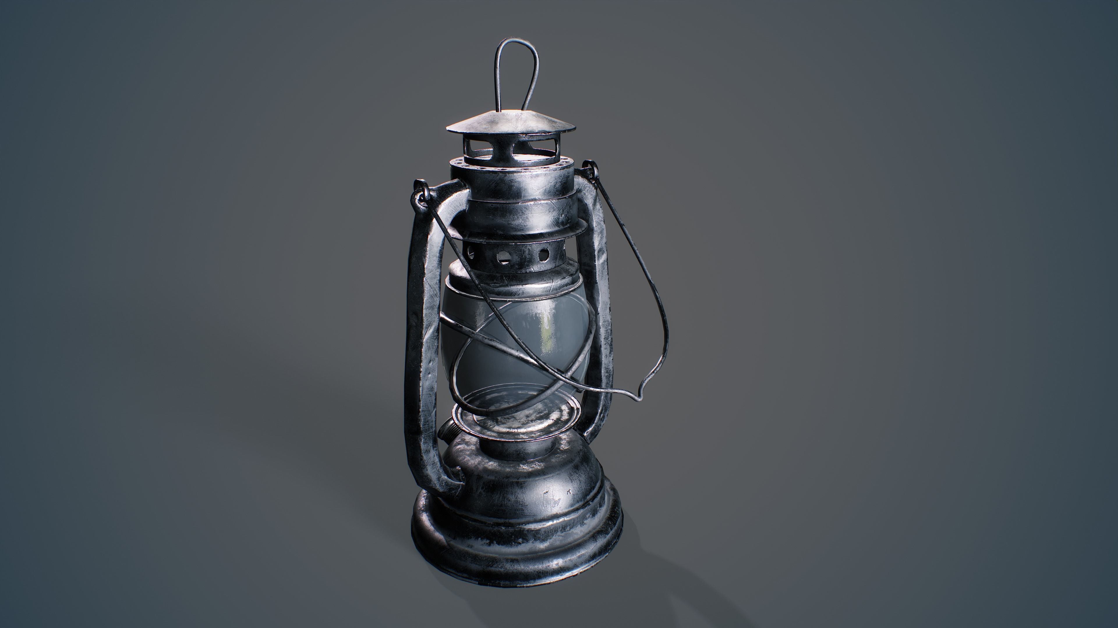 Medieval Oil Lantern Low-poly 3D model_1