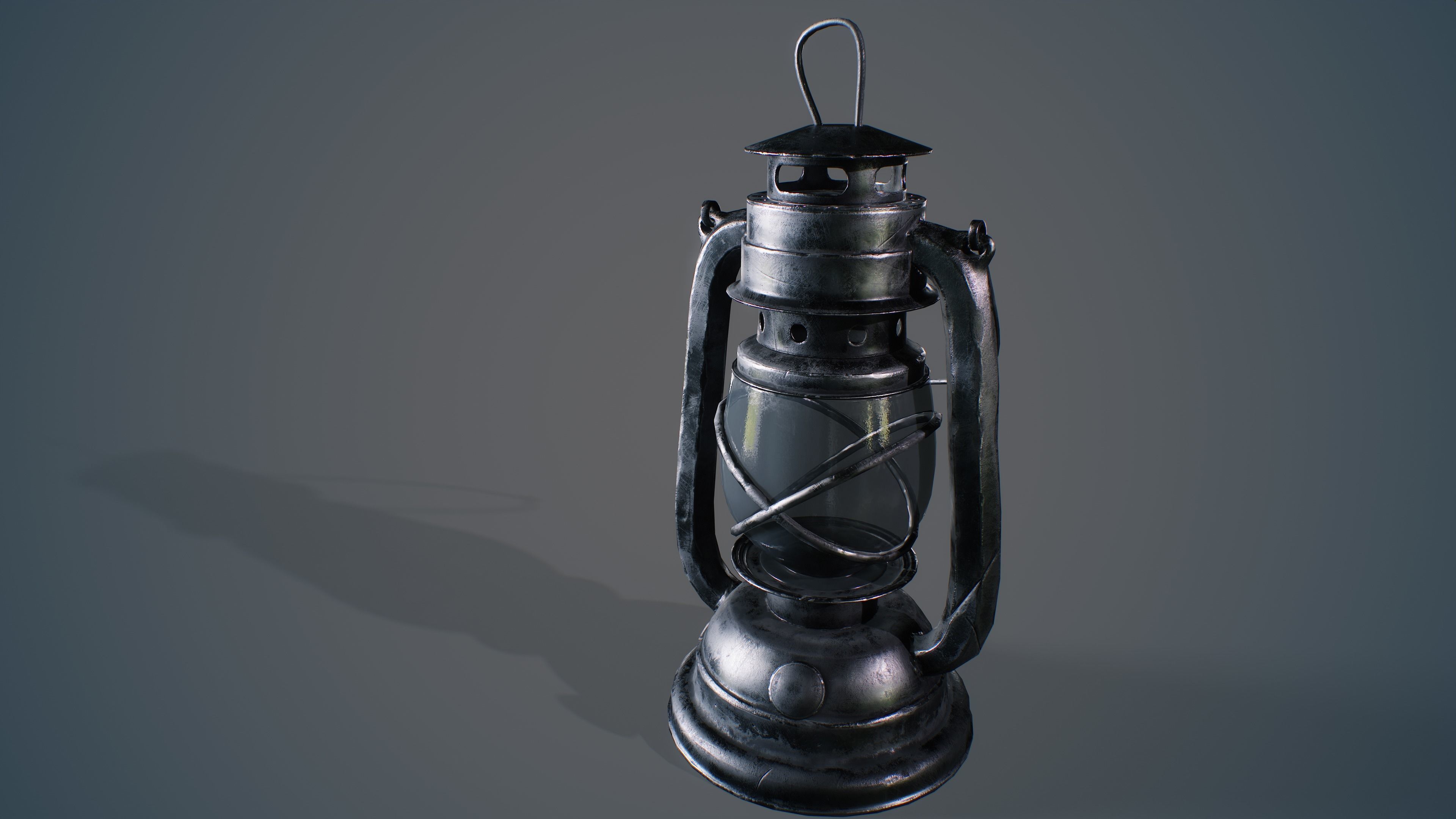 Medieval Oil Lantern Low-poly 3D model_18