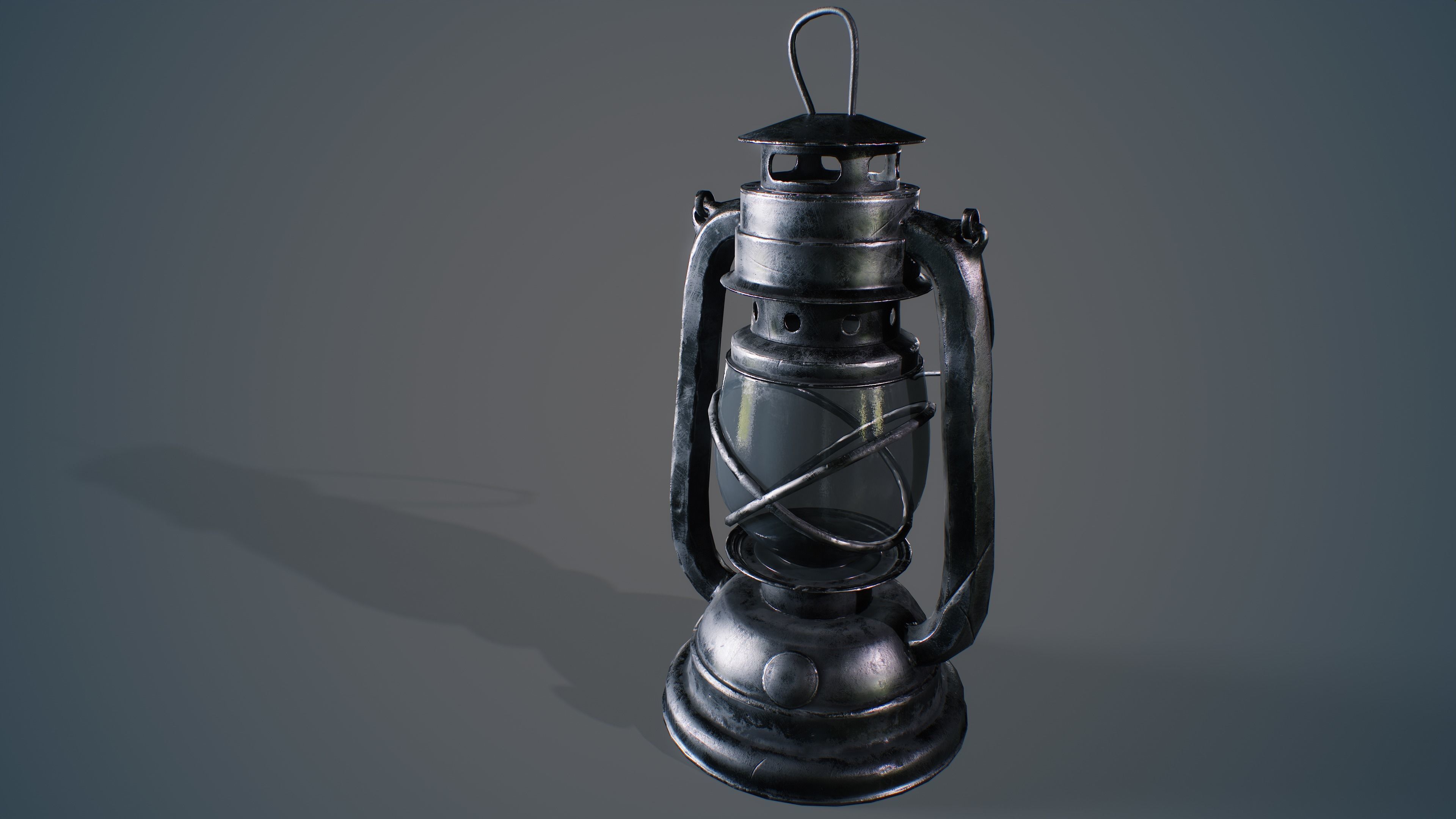 Medieval Oil Lantern Low-poly 3D model_16
