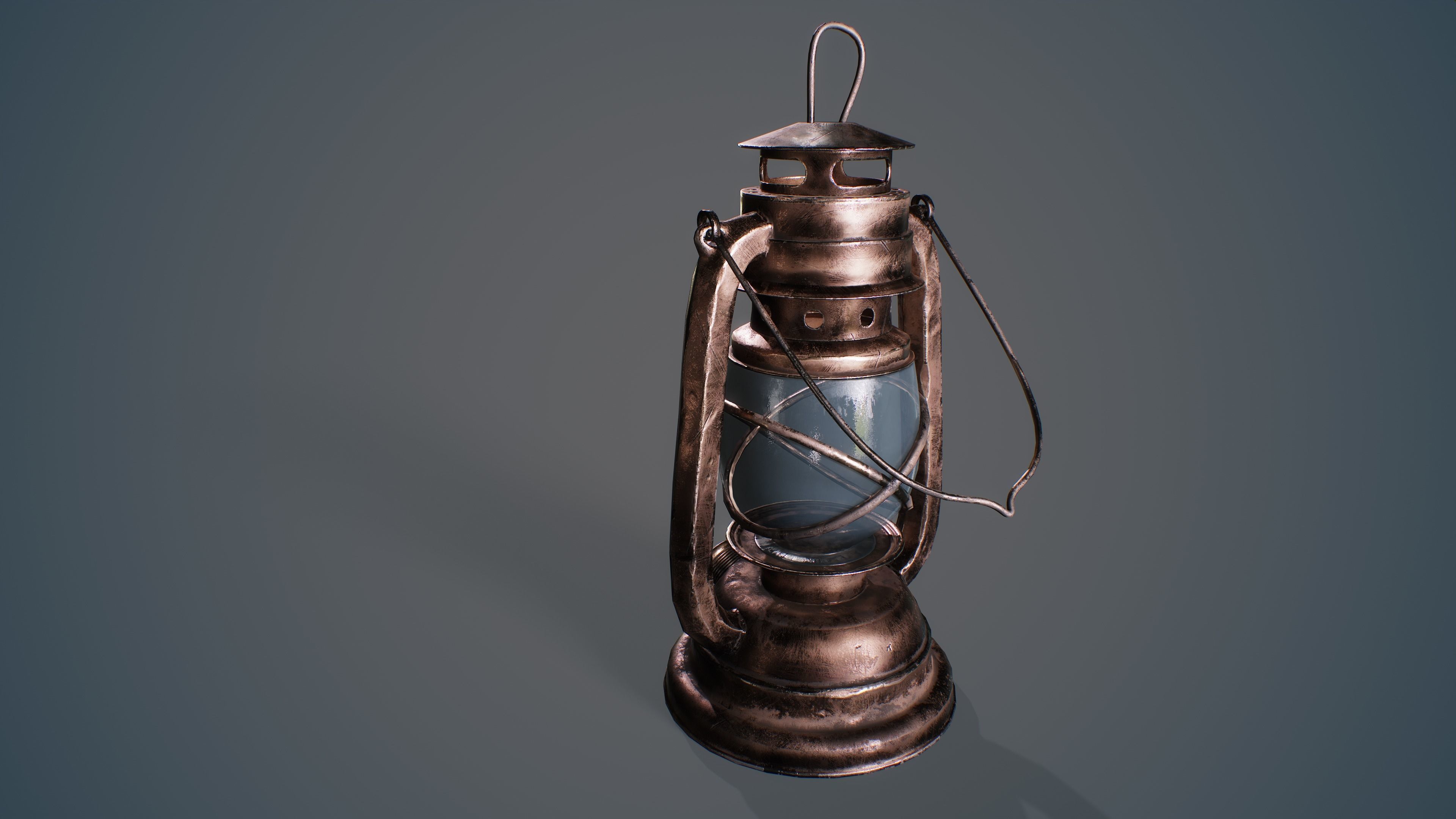 Medieval Oil Lantern Low-poly 3D model_9