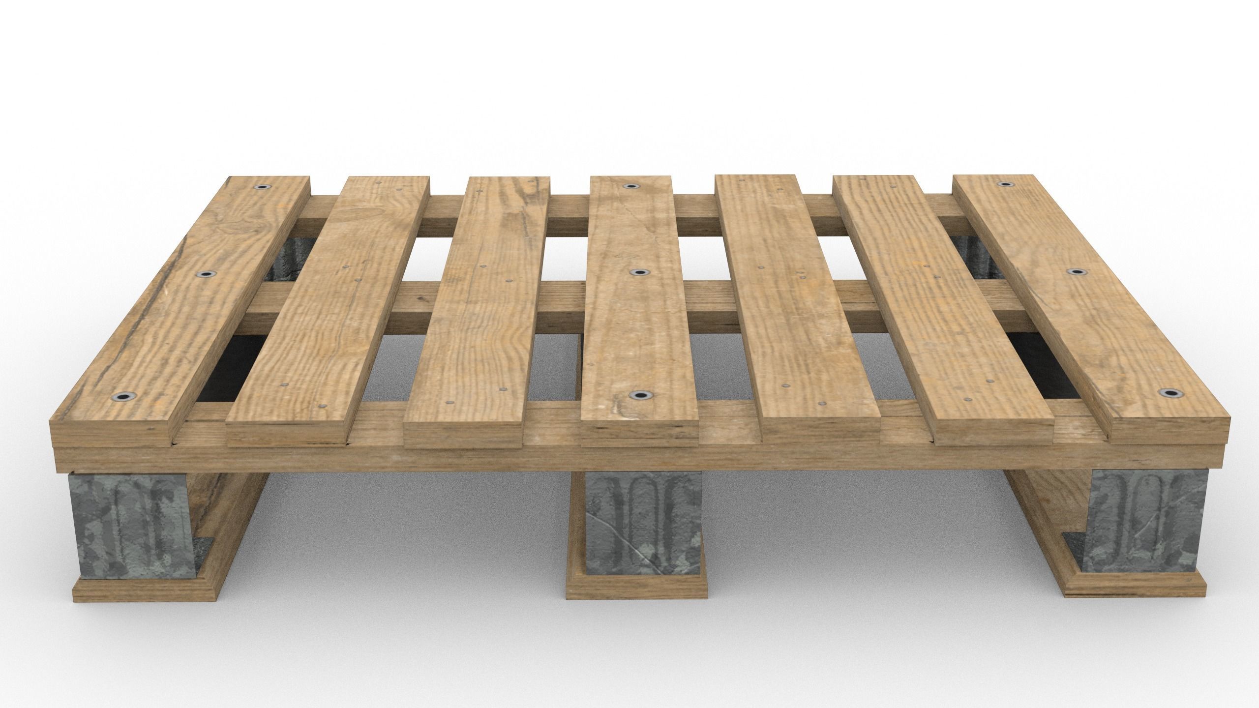 DHP pallet Low-poly 3D model_1