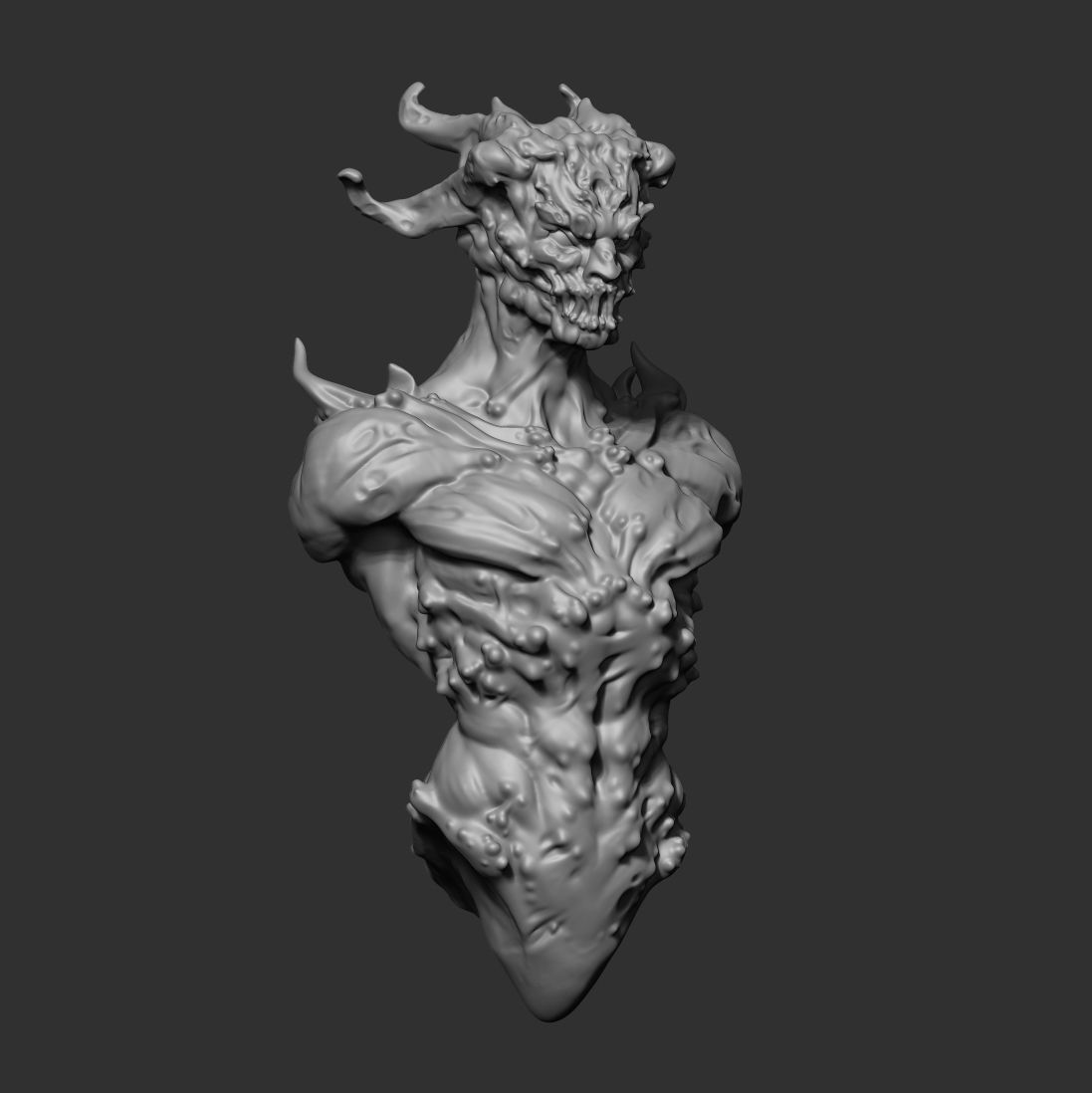 Zbrush high-poly torso of creature 3D model_8