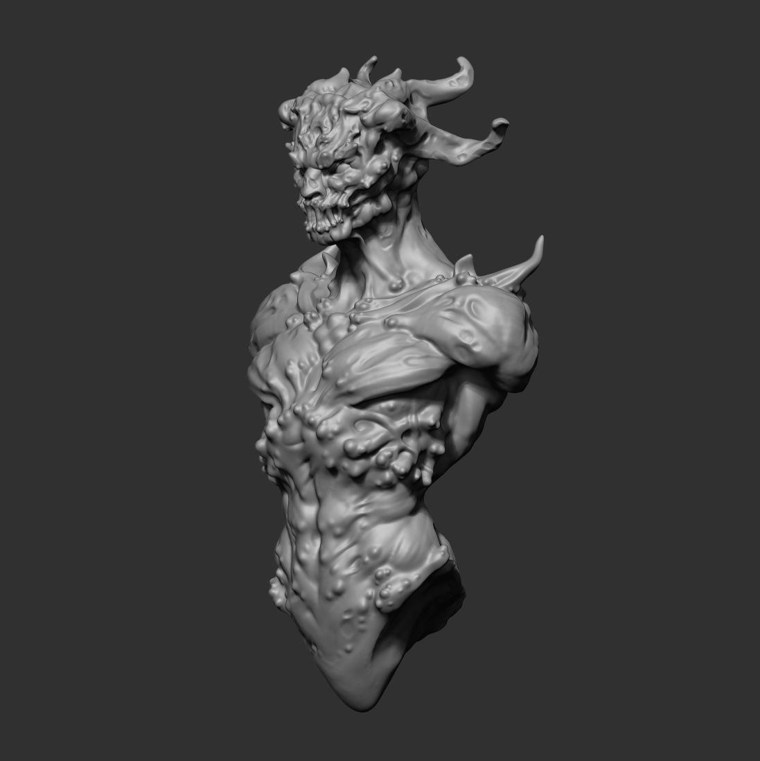 Zbrush high-poly torso of creature 3D model_2