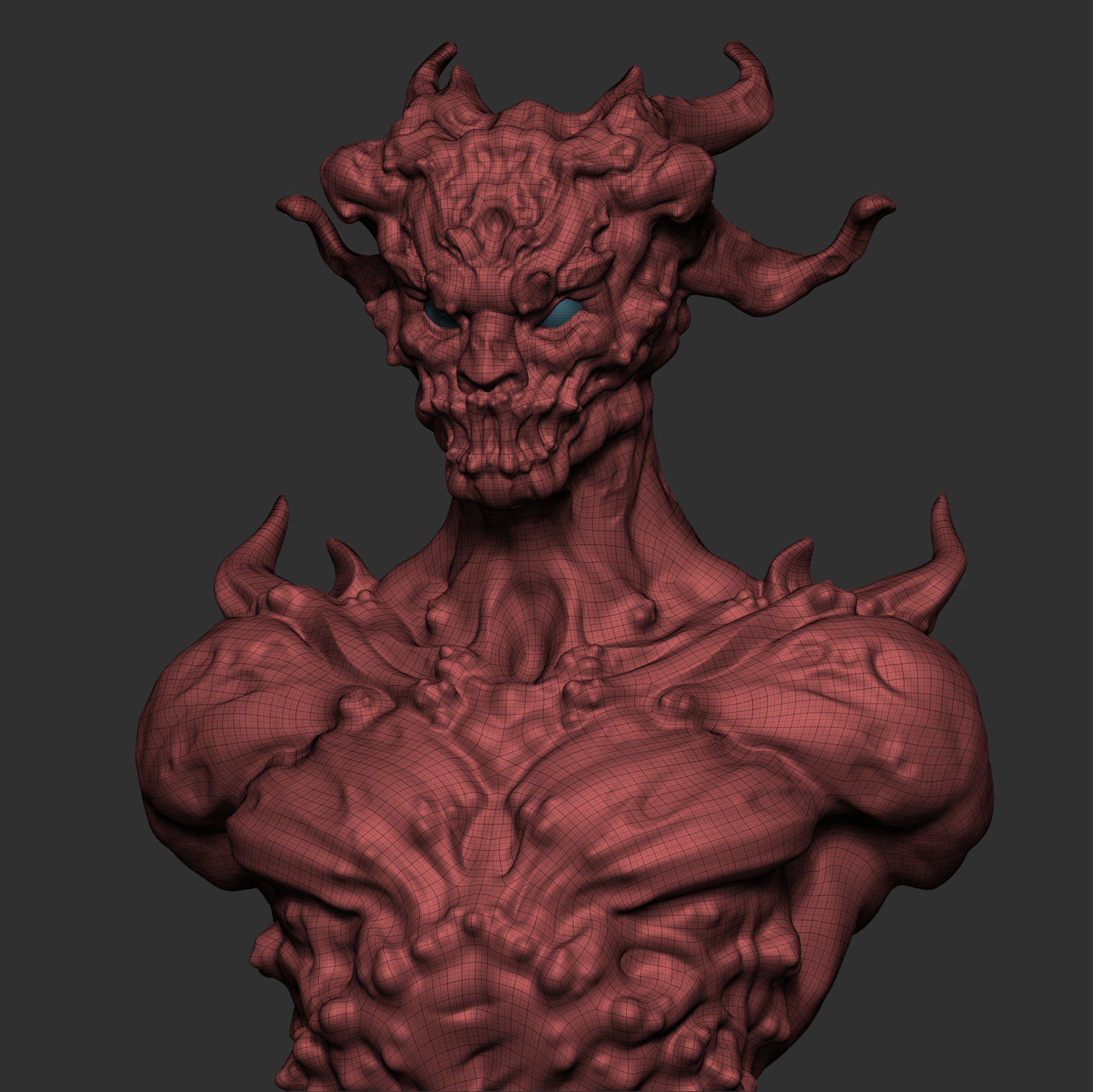 Zbrush high-poly torso of creature 3D model_11