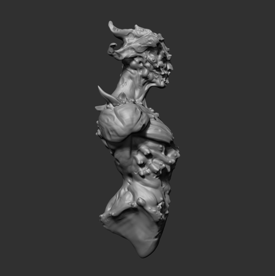 Zbrush high-poly torso of creature 3D model_7