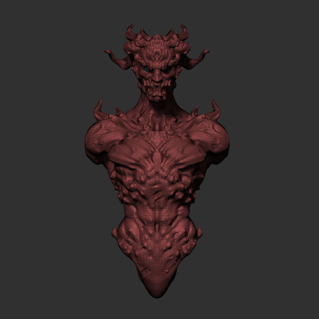 Zbrush high-poly torso of creature 3D model_9