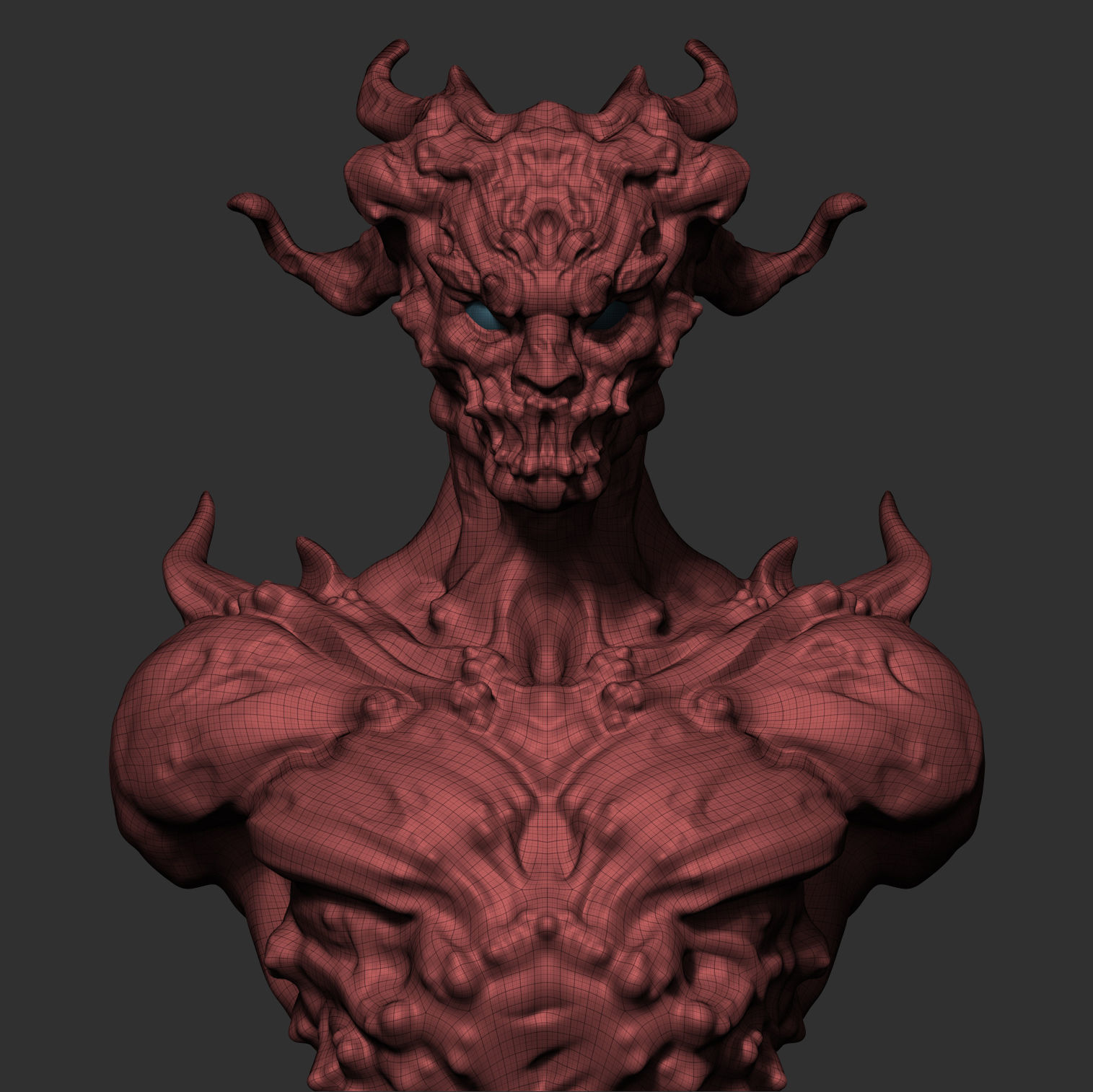 Zbrush high-poly torso of creature 3D model_10