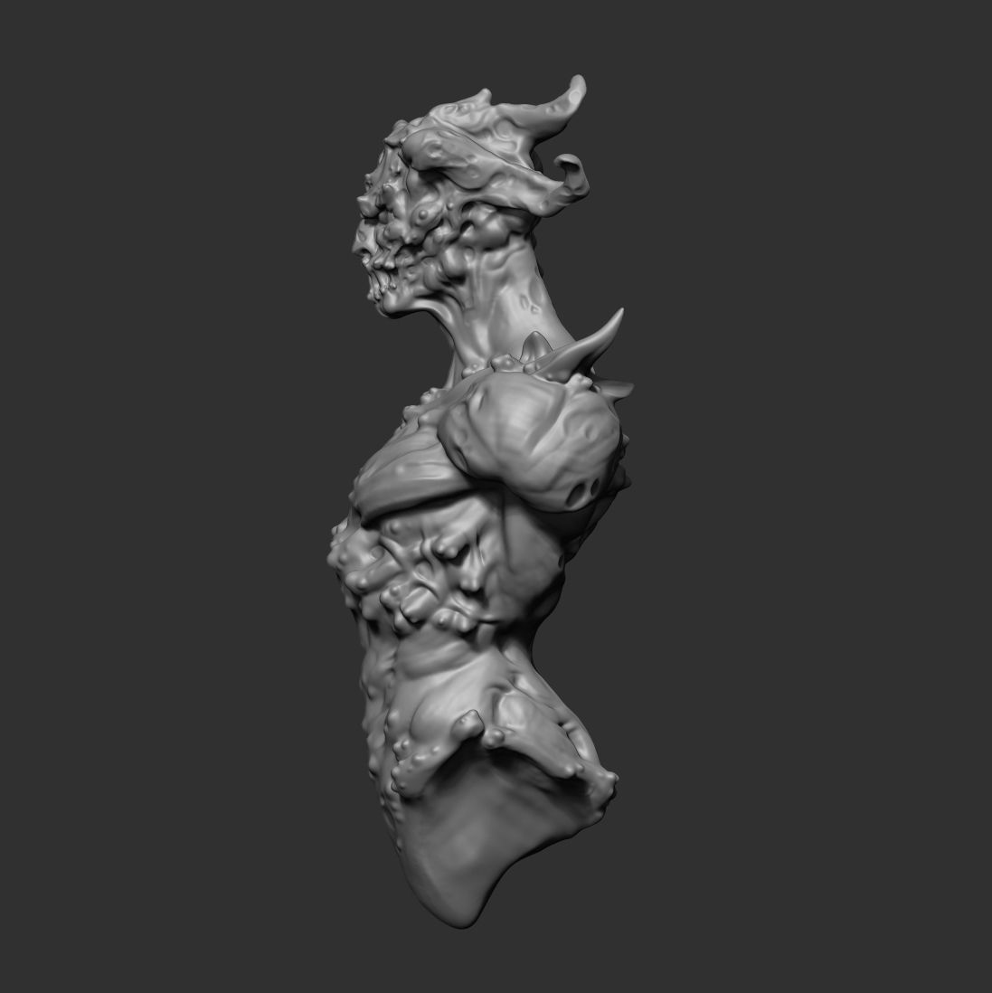 Zbrush high-poly torso of creature 3D model_3