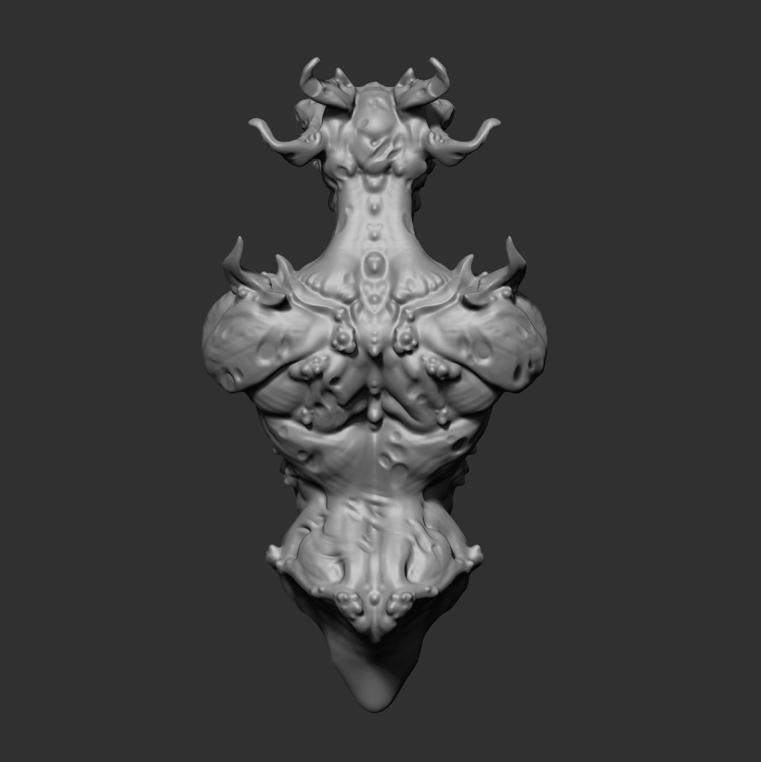 Zbrush high-poly torso of creature 3D model_5