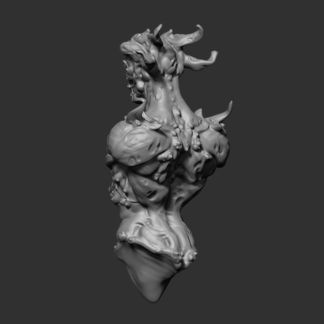 Zbrush high-poly torso of creature 3D model_4