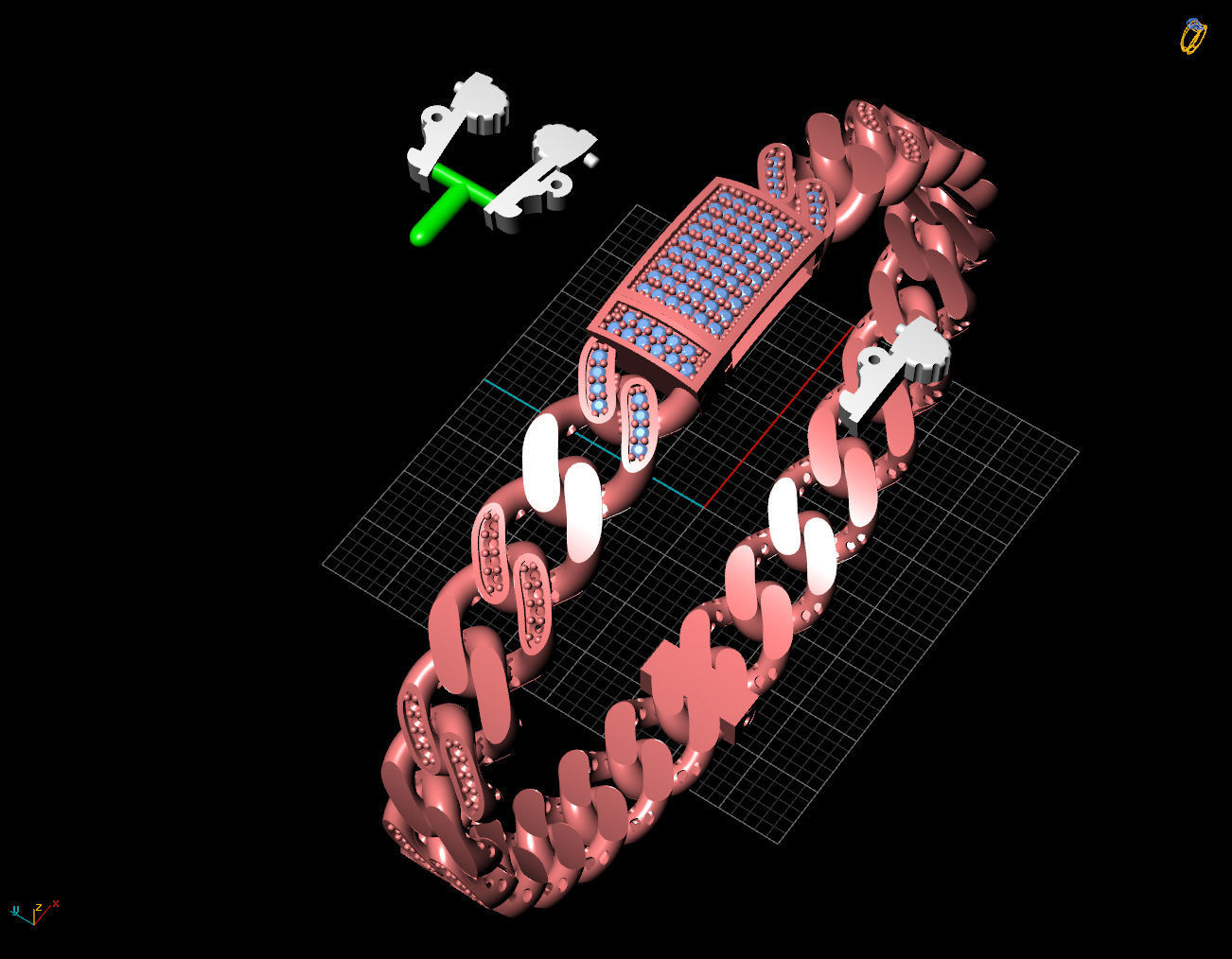 9 MM  CUBAN LINK CHAIN FOR BRACELET OR NECKLACE 3D print model_4