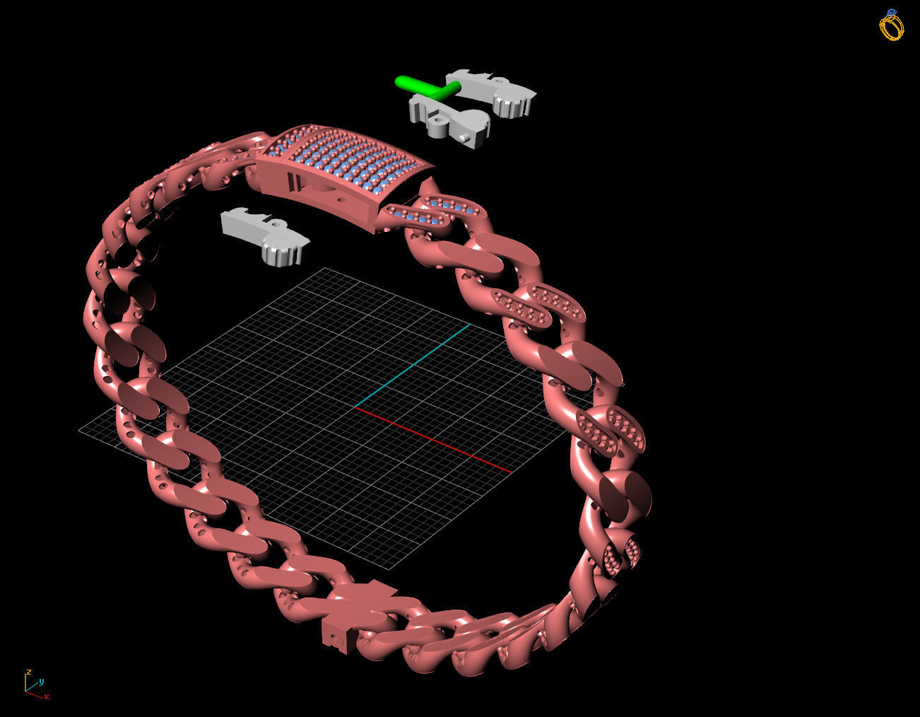 9 MM  CUBAN LINK CHAIN FOR BRACELET OR NECKLACE 3D print model_9