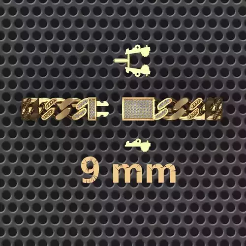 9 MM  CUBAN LINK CHAIN FOR BRACELET OR NECKLACE 3D print model