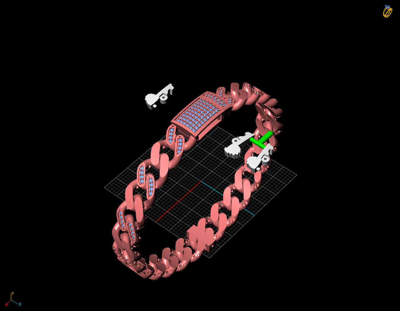 9 MM  CUBAN LINK CHAIN FOR BRACELET OR NECKLACE 3D print model_2