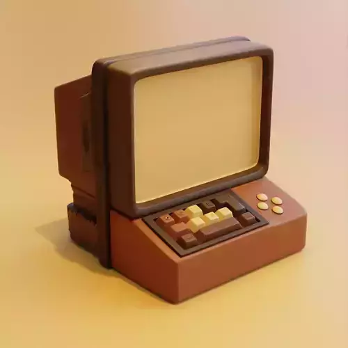 3D Chocolate-themed Desktop Computer Model 3D model