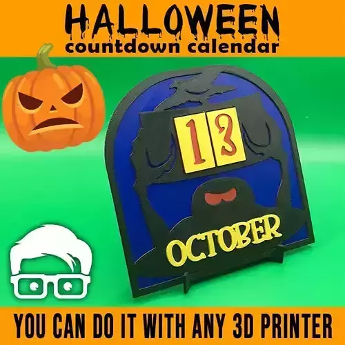 HALLOWEEN COUNTDOWN CALENDAR - HOME DECOR SCARY KIDS HORROR 3D print model