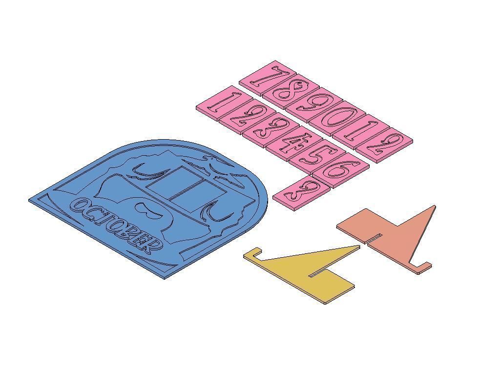 HALLOWEEN COUNTDOWN CALENDAR - HOME DECOR SCARY KIDS HORROR 3D print model_3