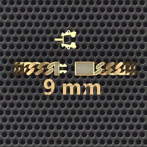 9 MM  CUBAN LINK CHAIN FOR BRACELET  3D print model