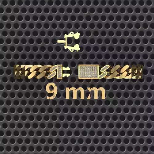 9 MM  CUBAN LINK CHAIN FOR BRACELET  3D print model