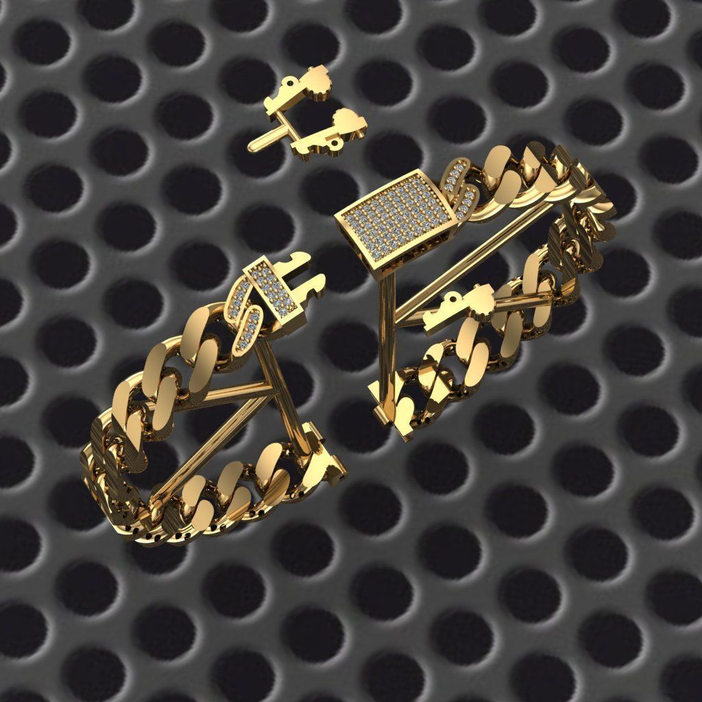 9 MM  CUBAN LINK CHAIN FOR BRACELET 3D print model_1