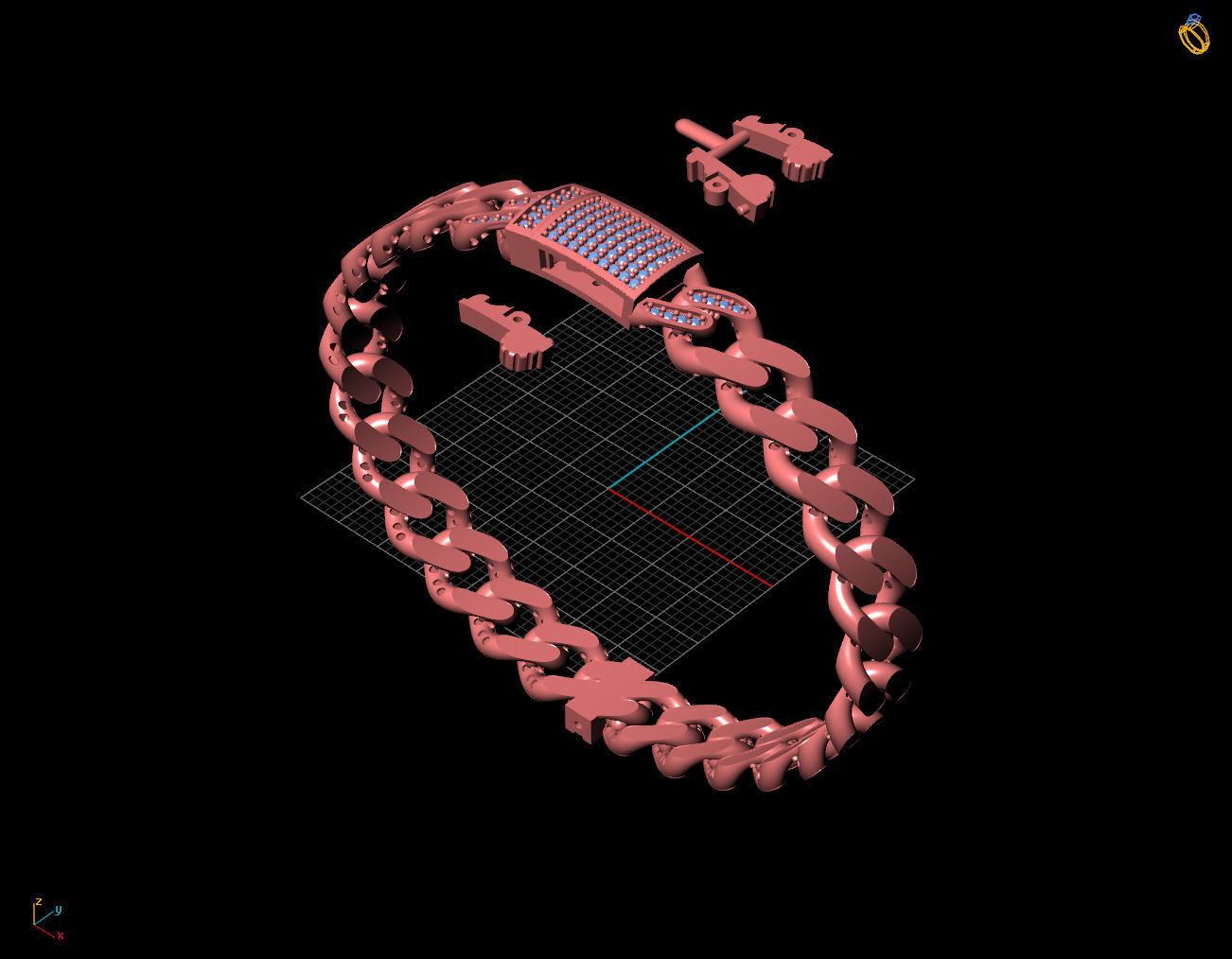 9 MM  CUBAN LINK CHAIN FOR BRACELET 3D print model_6