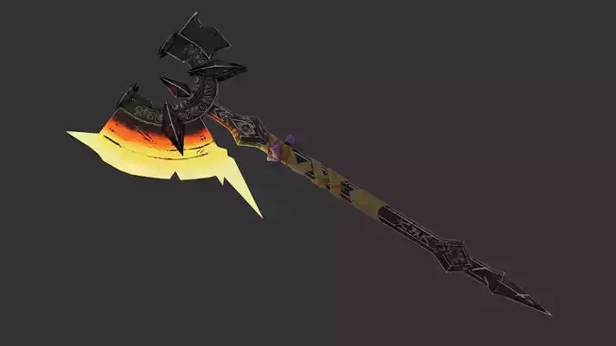 Mythical lava melee weapon Low-poly 3D model
