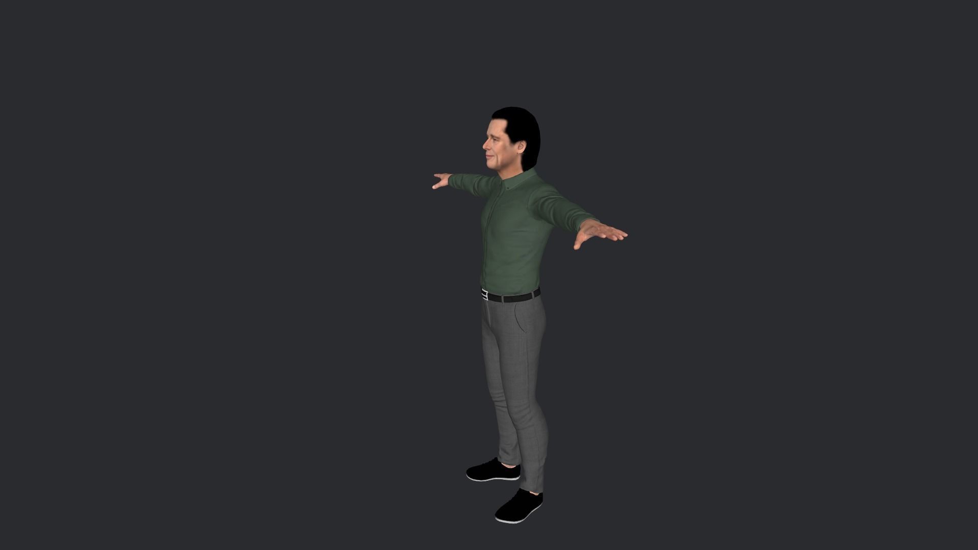 Brad Pitt Hyper Realistic Full Body Rigged Character 3D model_3