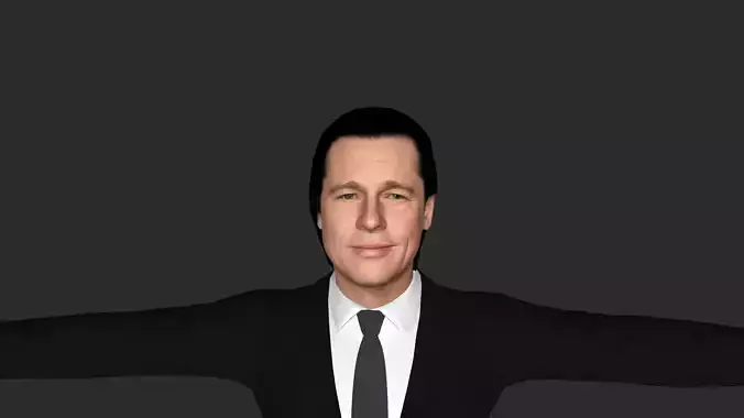 Brad Pitt Hyper Realistic Full Body Rigged Character 3D model