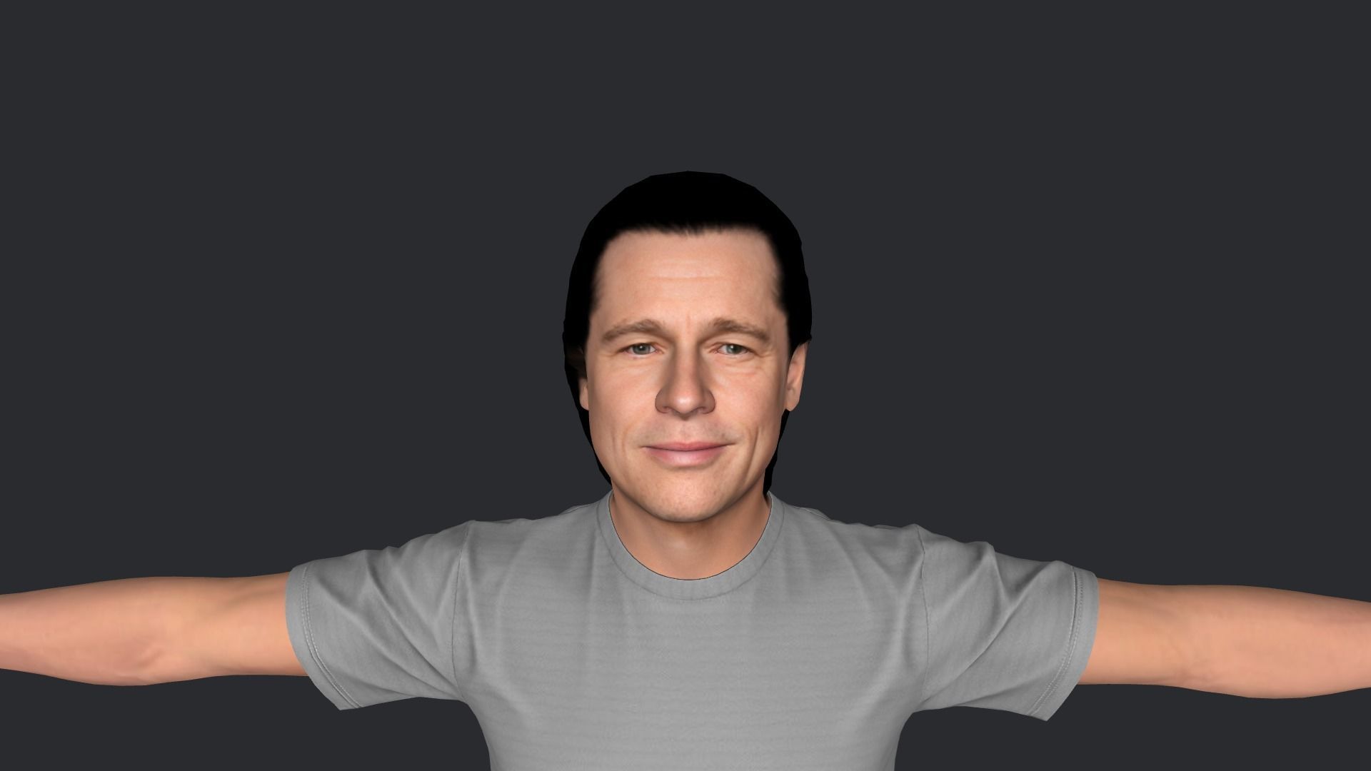 Brad Pitt Hyper Realistic Full Body Rigged Character 3D model_16