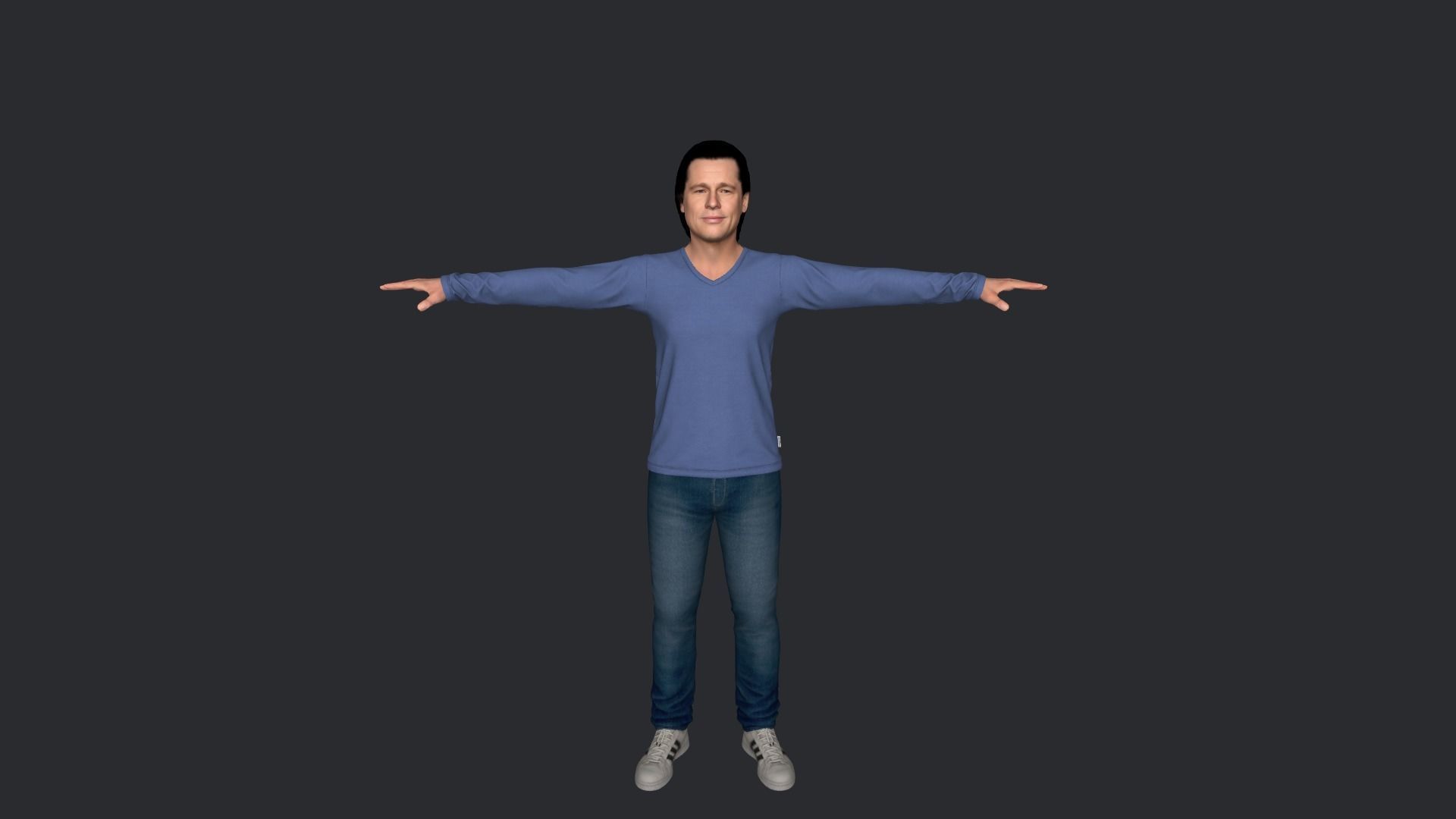 Brad Pitt Hyper Realistic Full Body Rigged Character 3D model_24