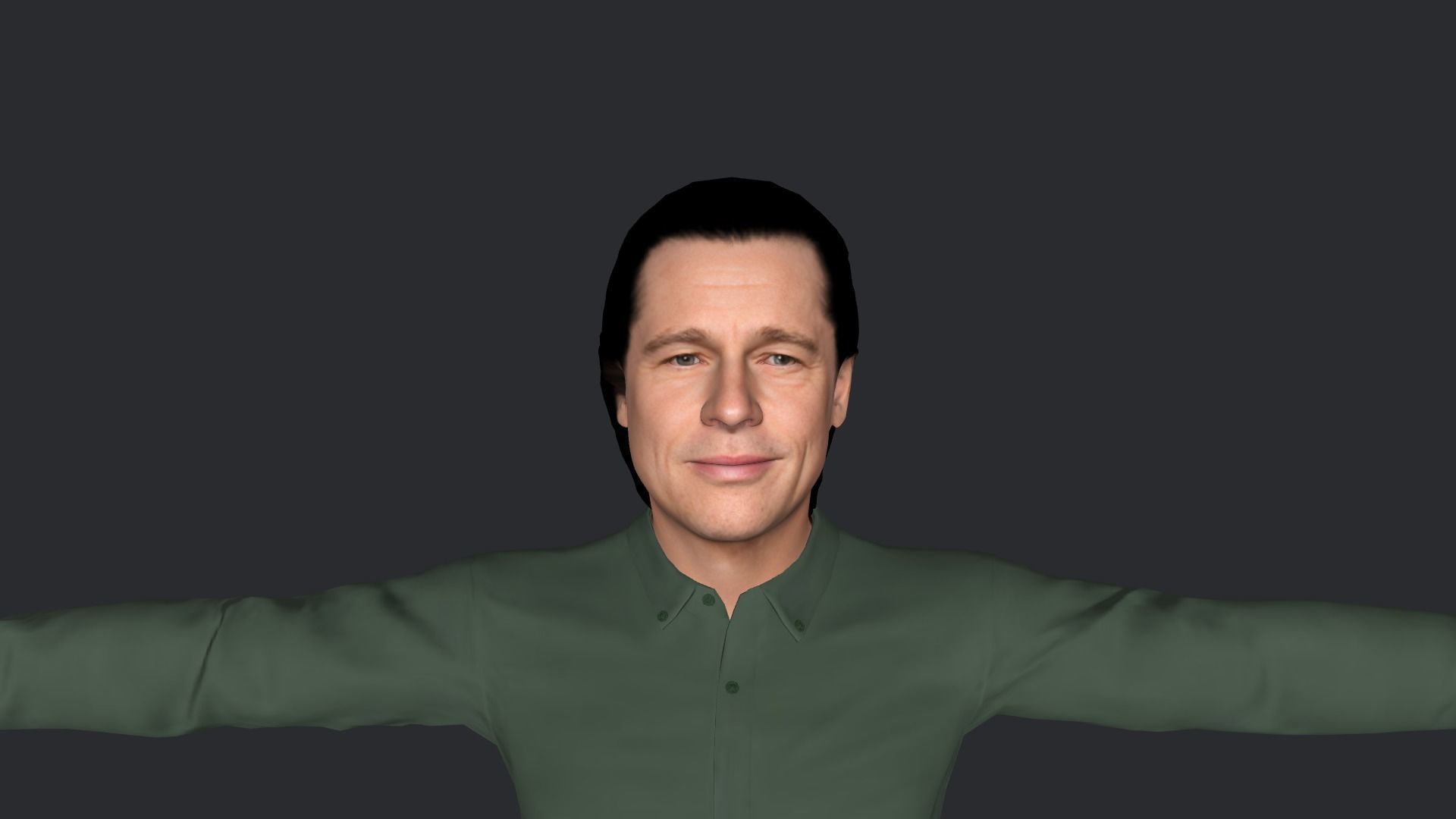 Brad Pitt Hyper Realistic Full Body Rigged Character 3D model_31