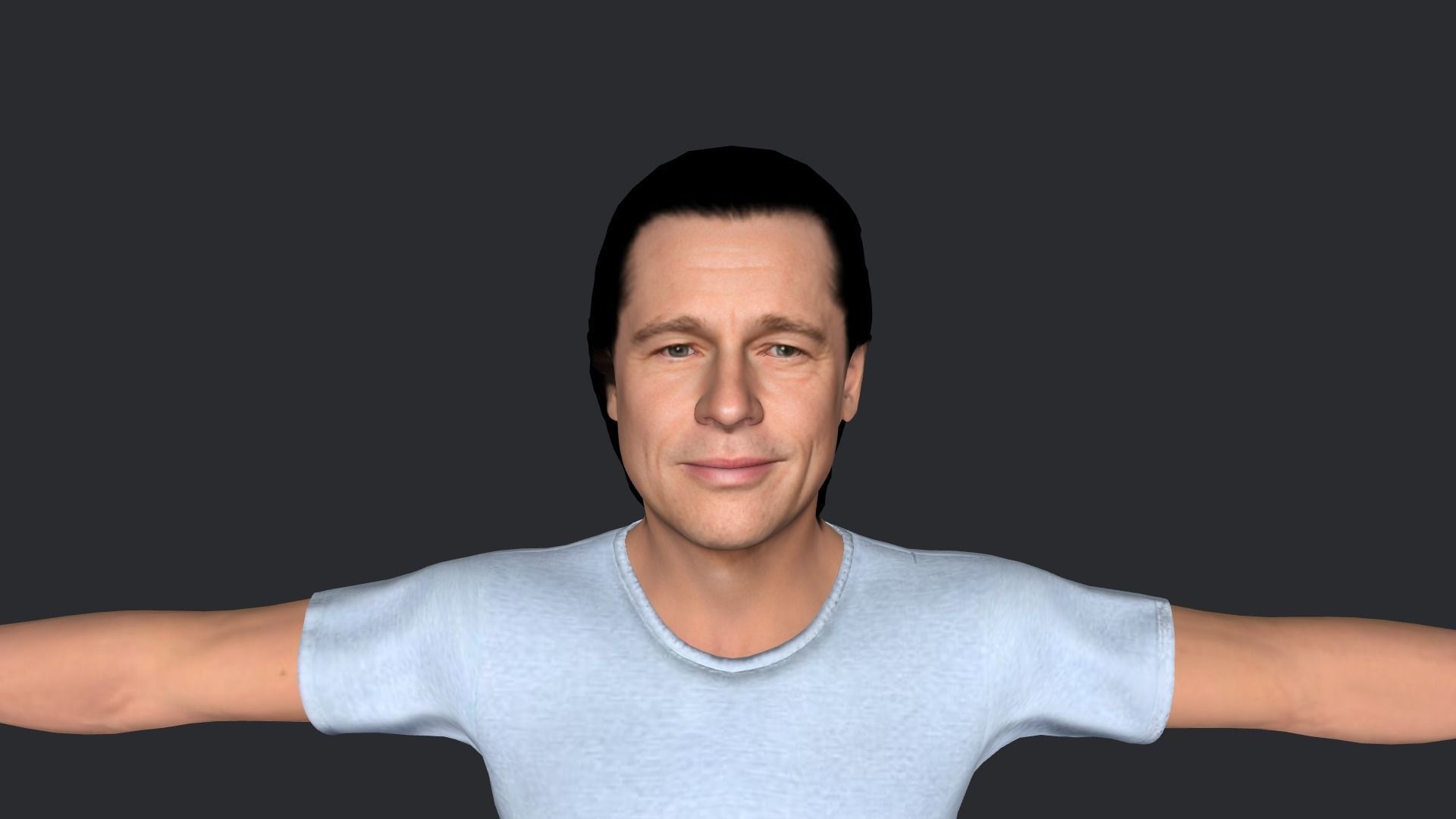 Brad Pitt Hyper Realistic Full Body Rigged Character 3D model_10