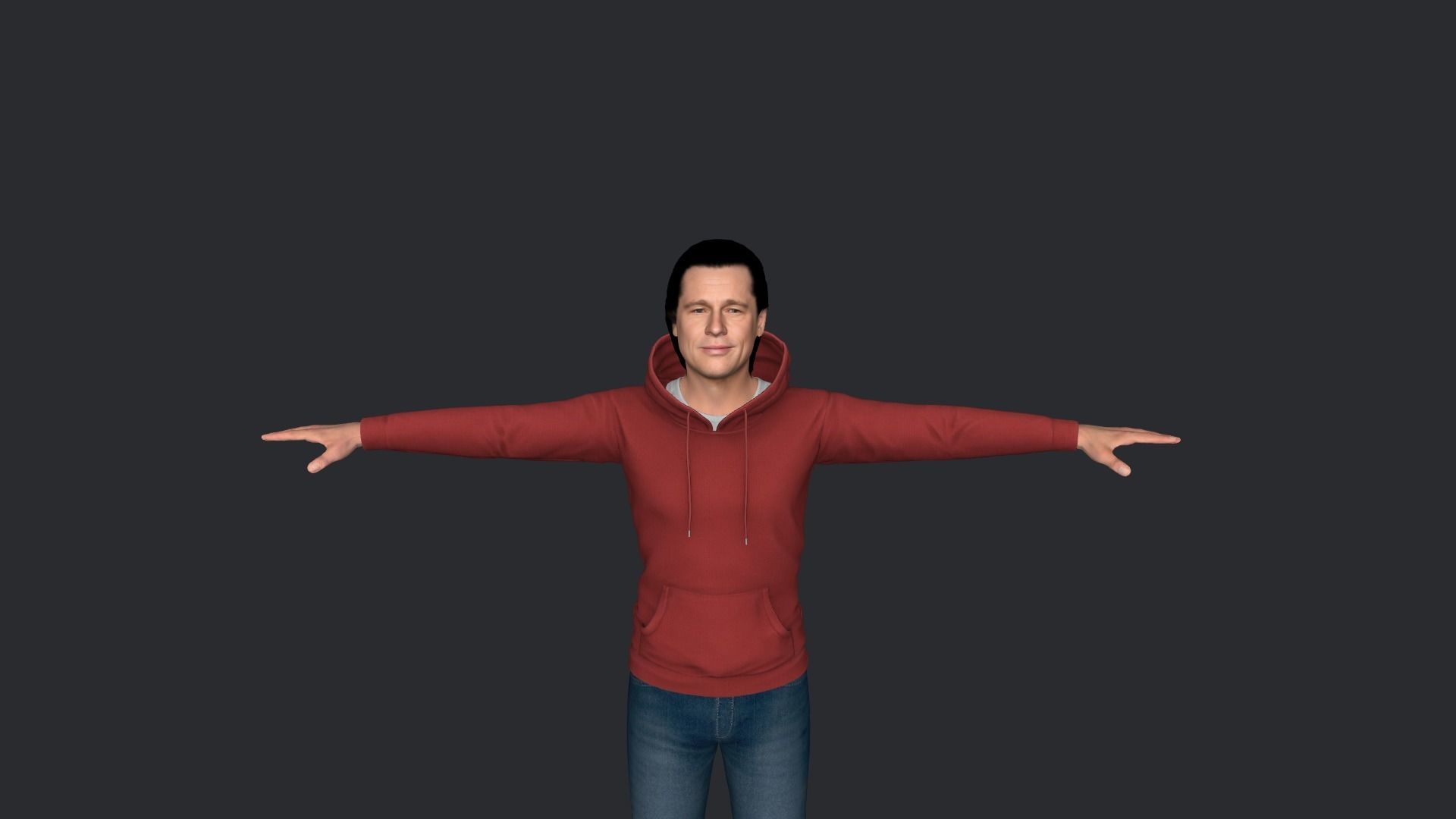 Brad Pitt Hyper Realistic Full Body Rigged Character 3D model_6