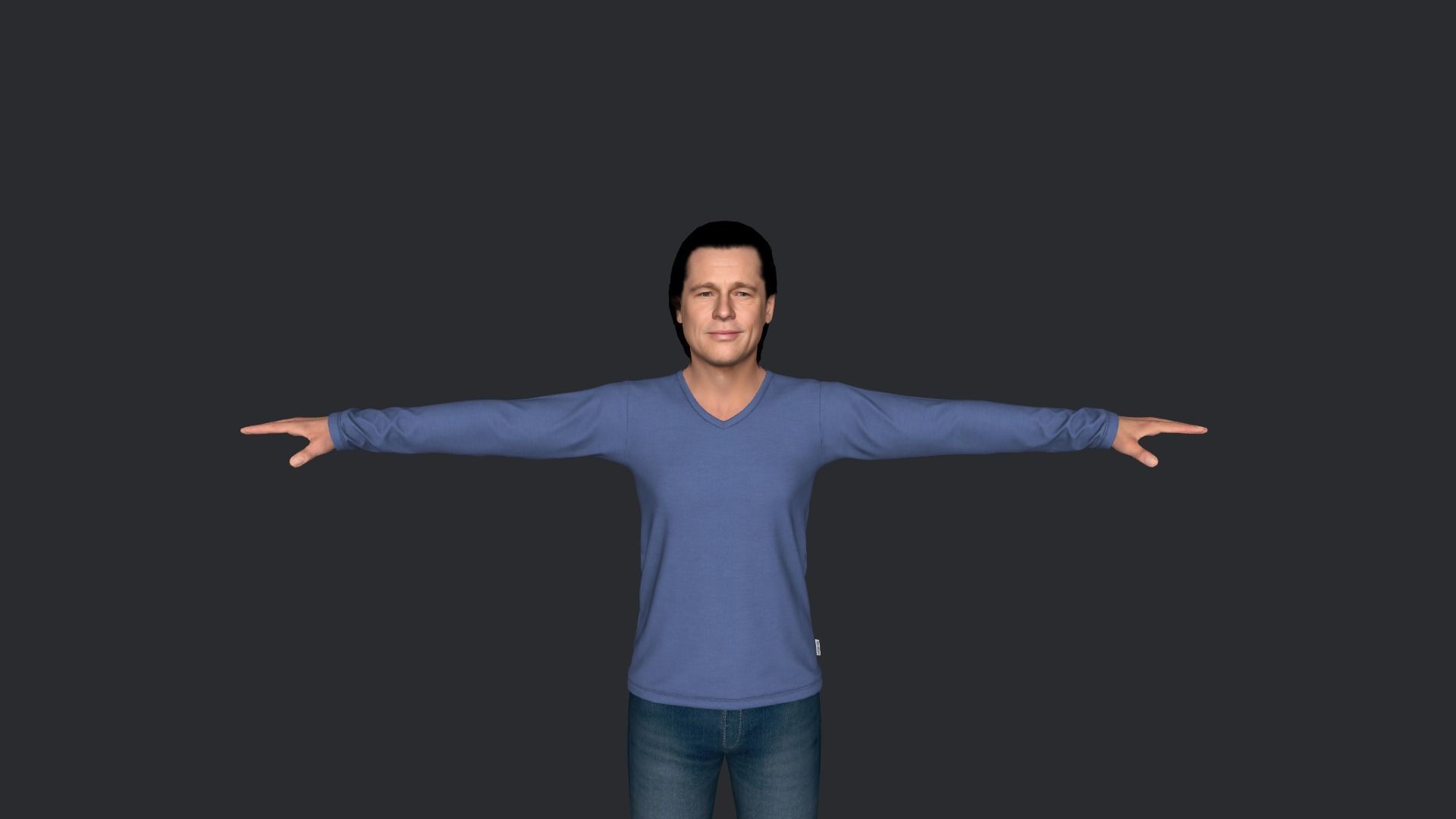 Brad Pitt Hyper Realistic Full Body Rigged Character 3D model_22