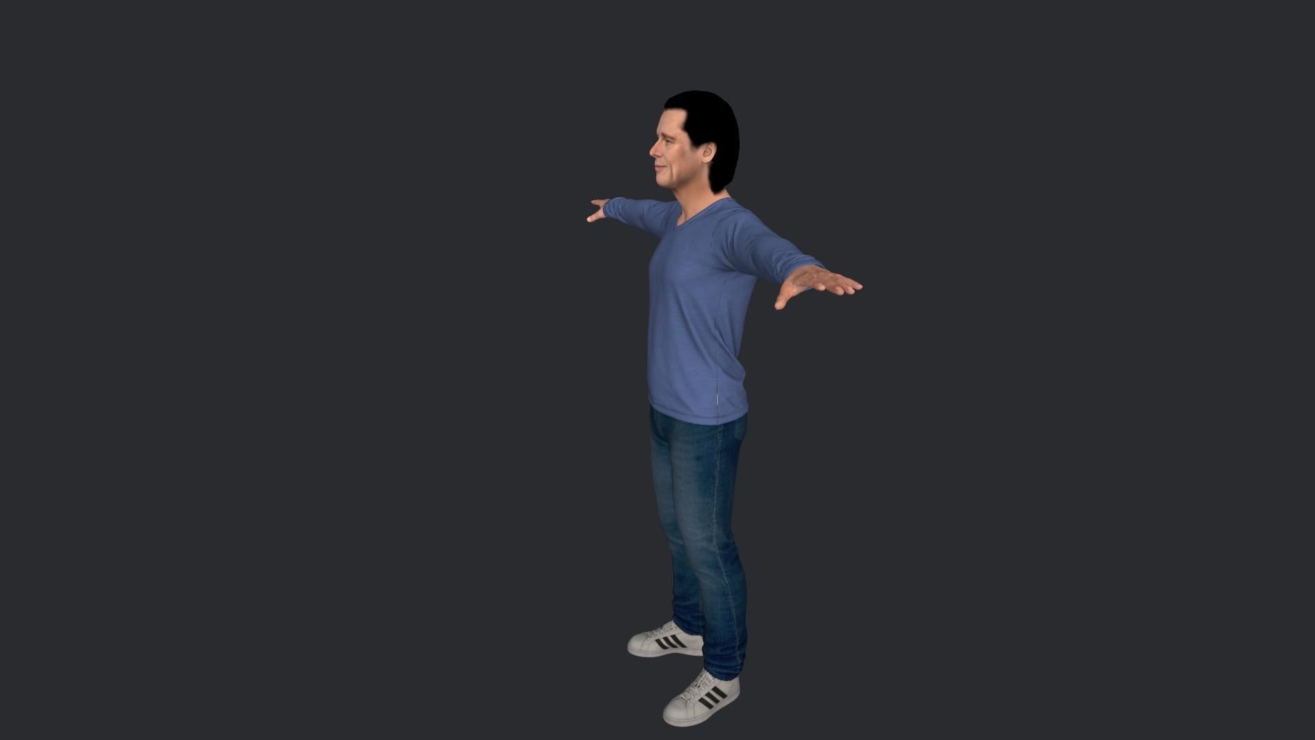 Brad Pitt Hyper Realistic Full Body Rigged Character 3D model_25