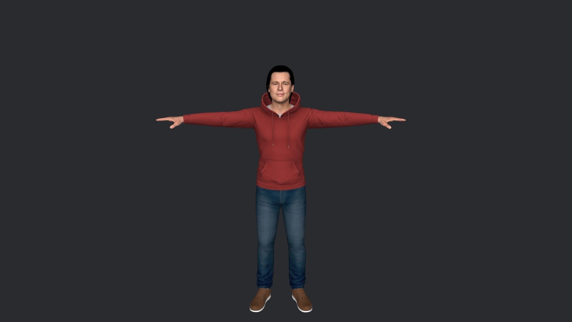 Brad Pitt Hyper Realistic Full Body Rigged Character 3D model_7