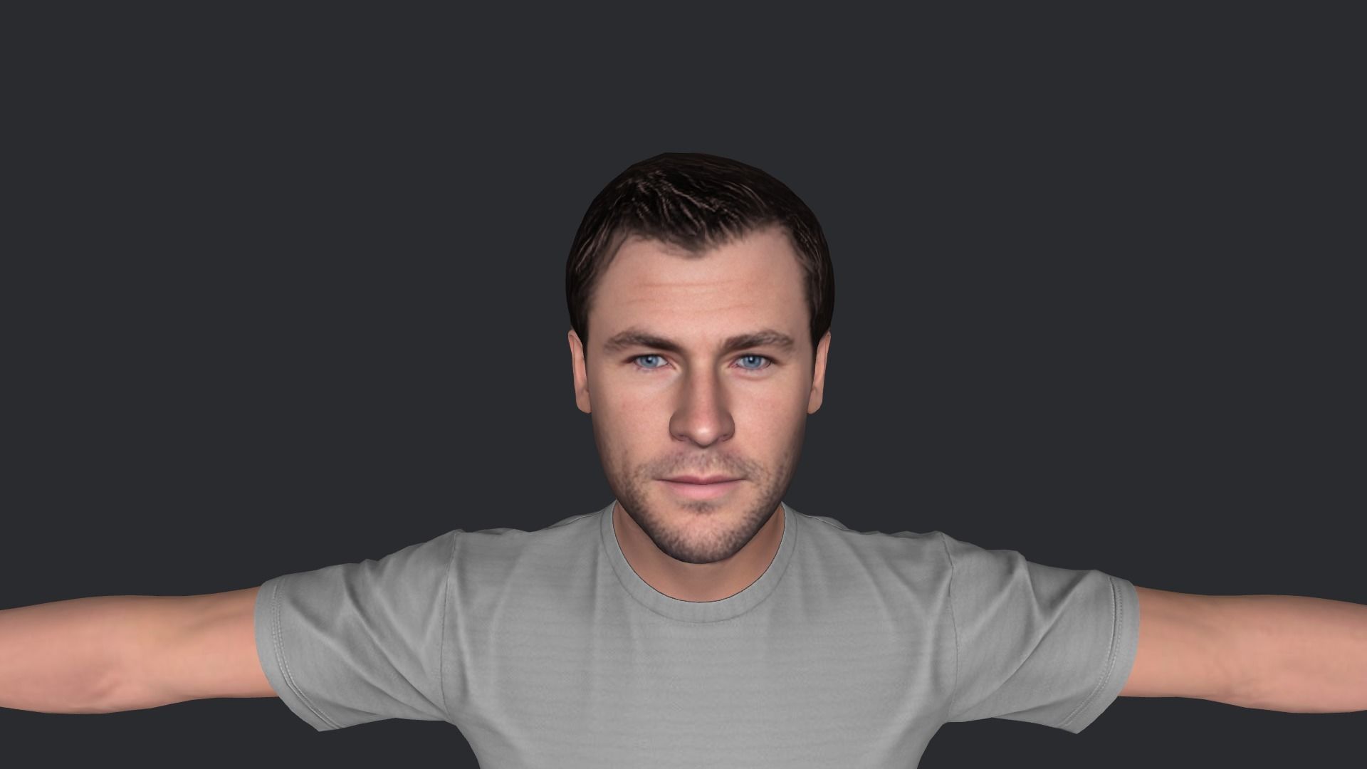 Chris Hemsworth Hyper Realistic Full Body Rigged Character 3D model_21