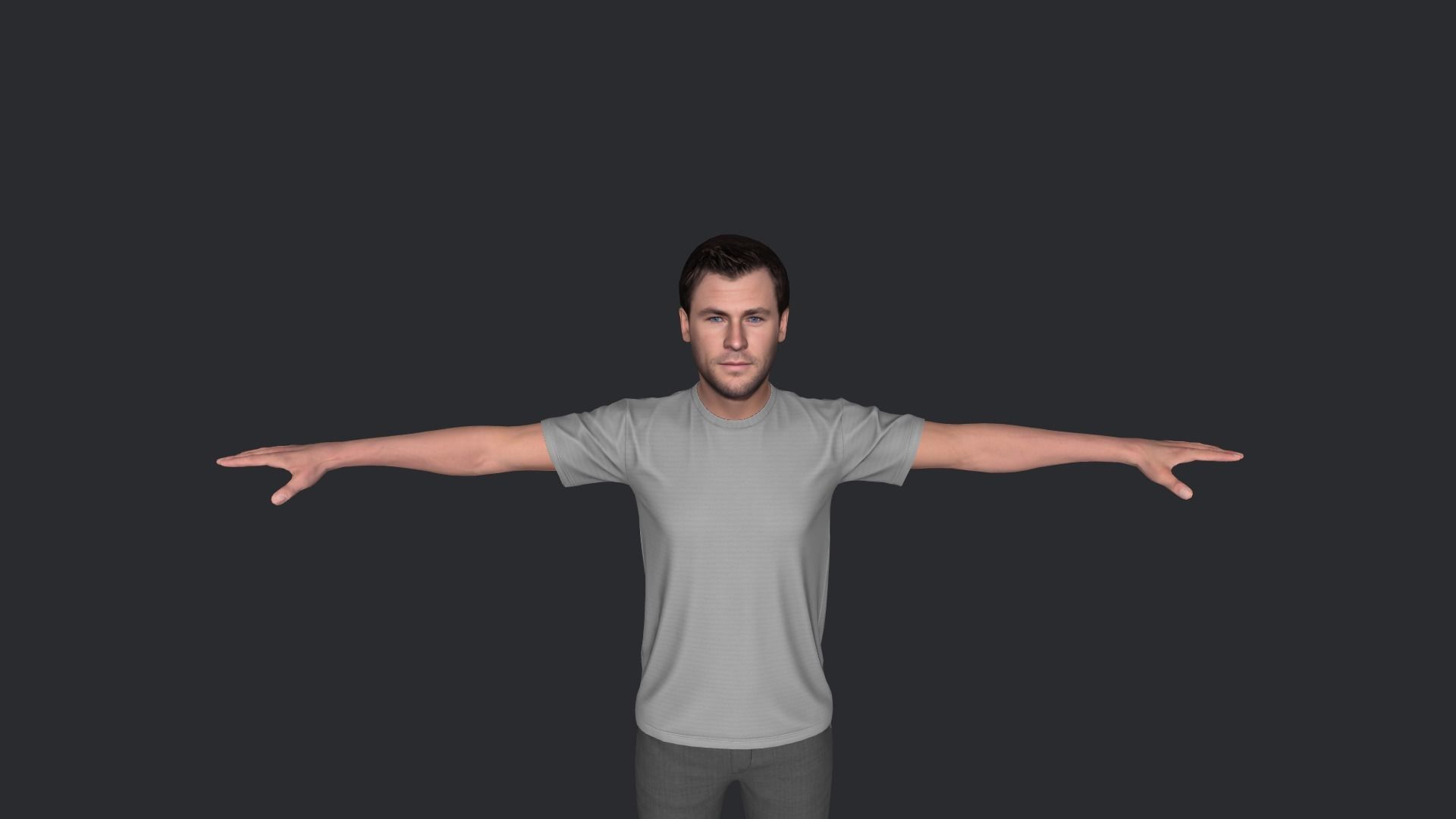 Chris Hemsworth Hyper Realistic Full Body Rigged Character 3D model_22